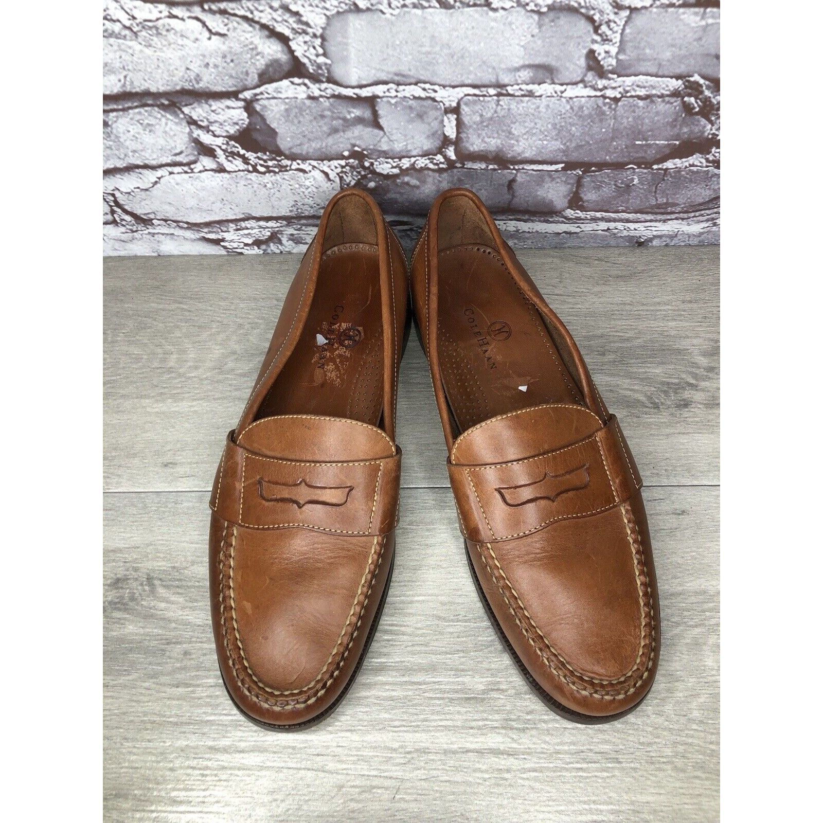 Cole Haan Cole Haan Brown Leather Slip On Penny Loafers Dress Shoes Me Size US 13 / EU 46 - 2 Thumbnail