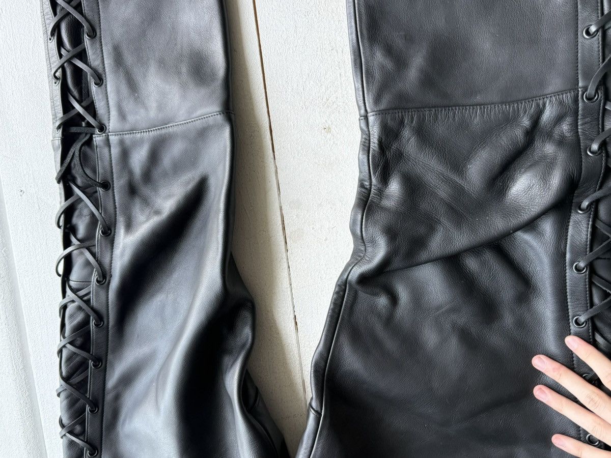 Vintage Vintage 00s Punk Rock Opium Y2K Biker Moto Leather pants Size US 39 - 3 Thumbnail