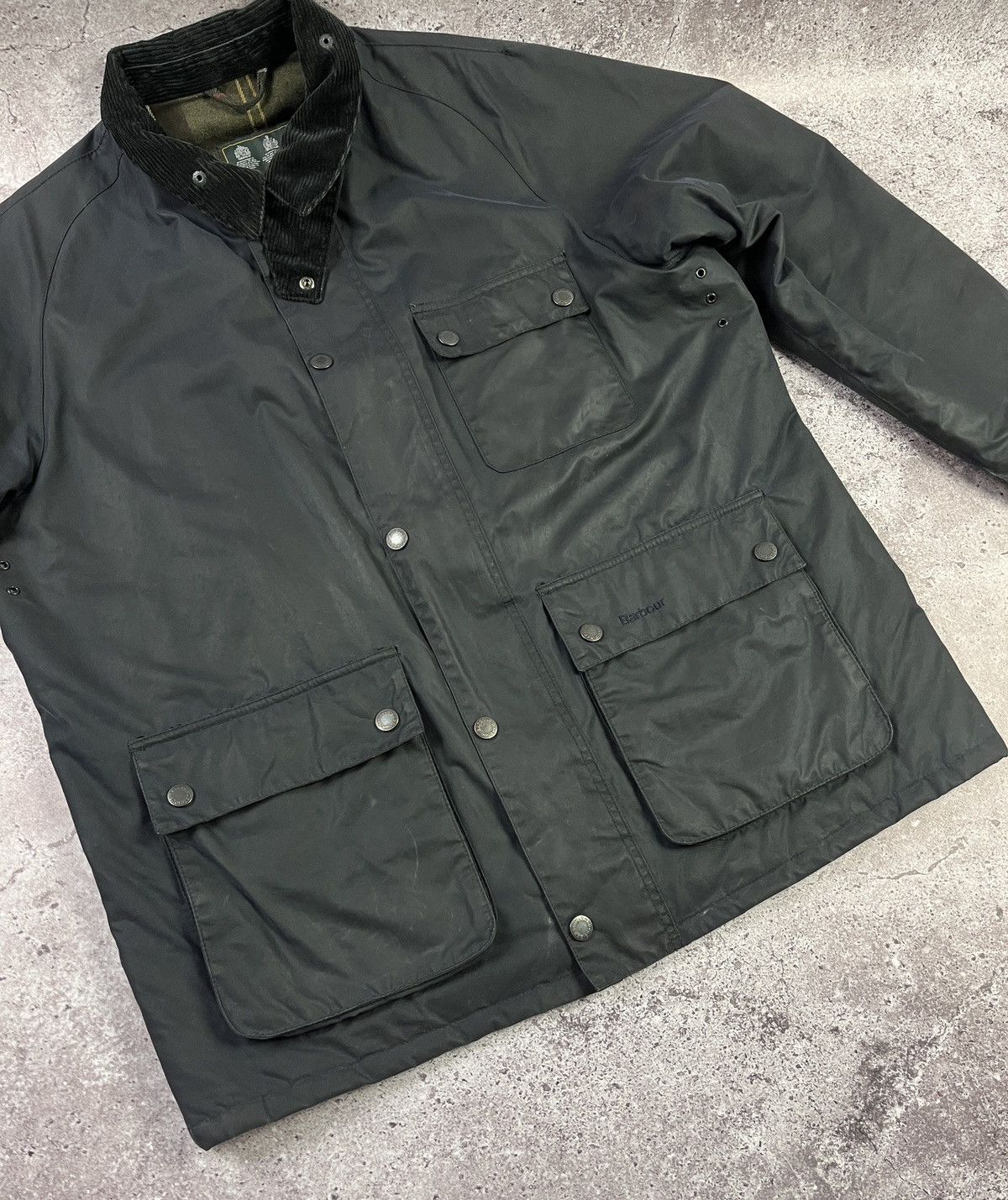 Barbour Barbour Rufford Wax Black Classic Tartan Waxed Cotton Jacket Size US XL / EU 56 / 4 - 3 Thumbnail