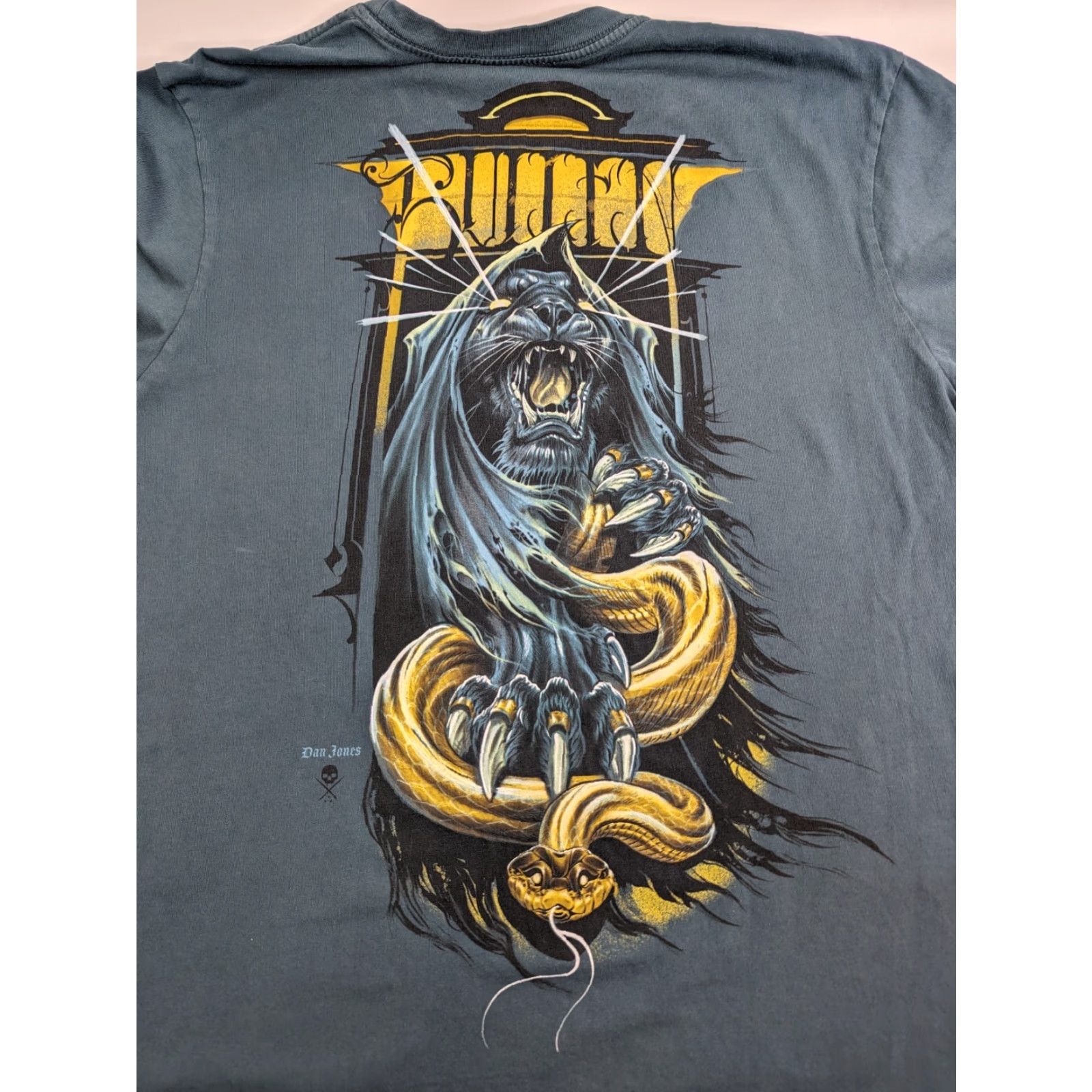 Vintage Sullen T-Shirt Mens Lumen Lion and Snake Tattoo Style Crew Neck Blue Cotton Short Sleeve Logo Vintage No Size US L / EU 52-54 / 3 - 2 Thumbnail