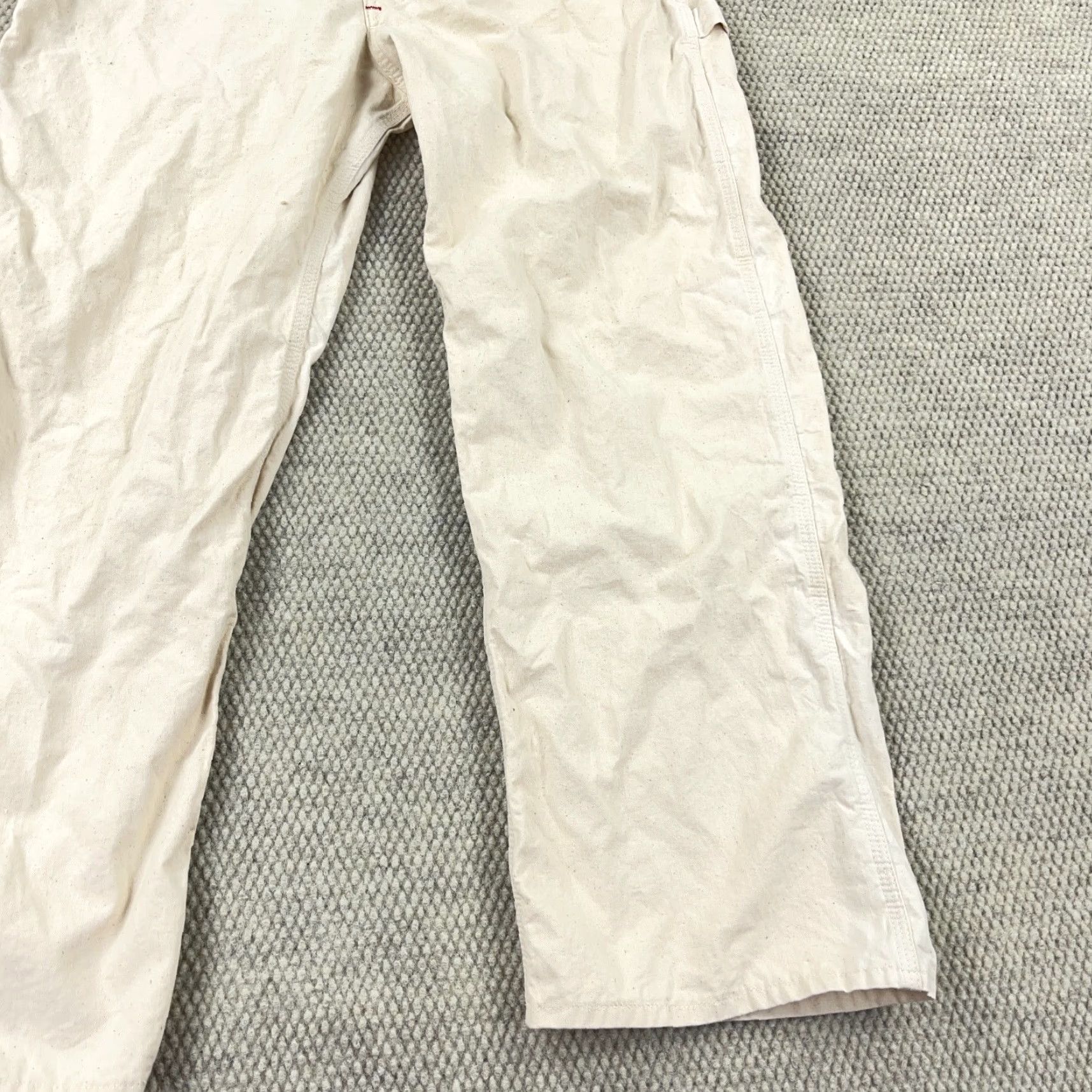Vintage VINTAGE Big Mac Workwear Overalls Men 38x28 Cotton 1970s Beige White Sanforized Size US 38 / EU 54 - 5 Thumbnail