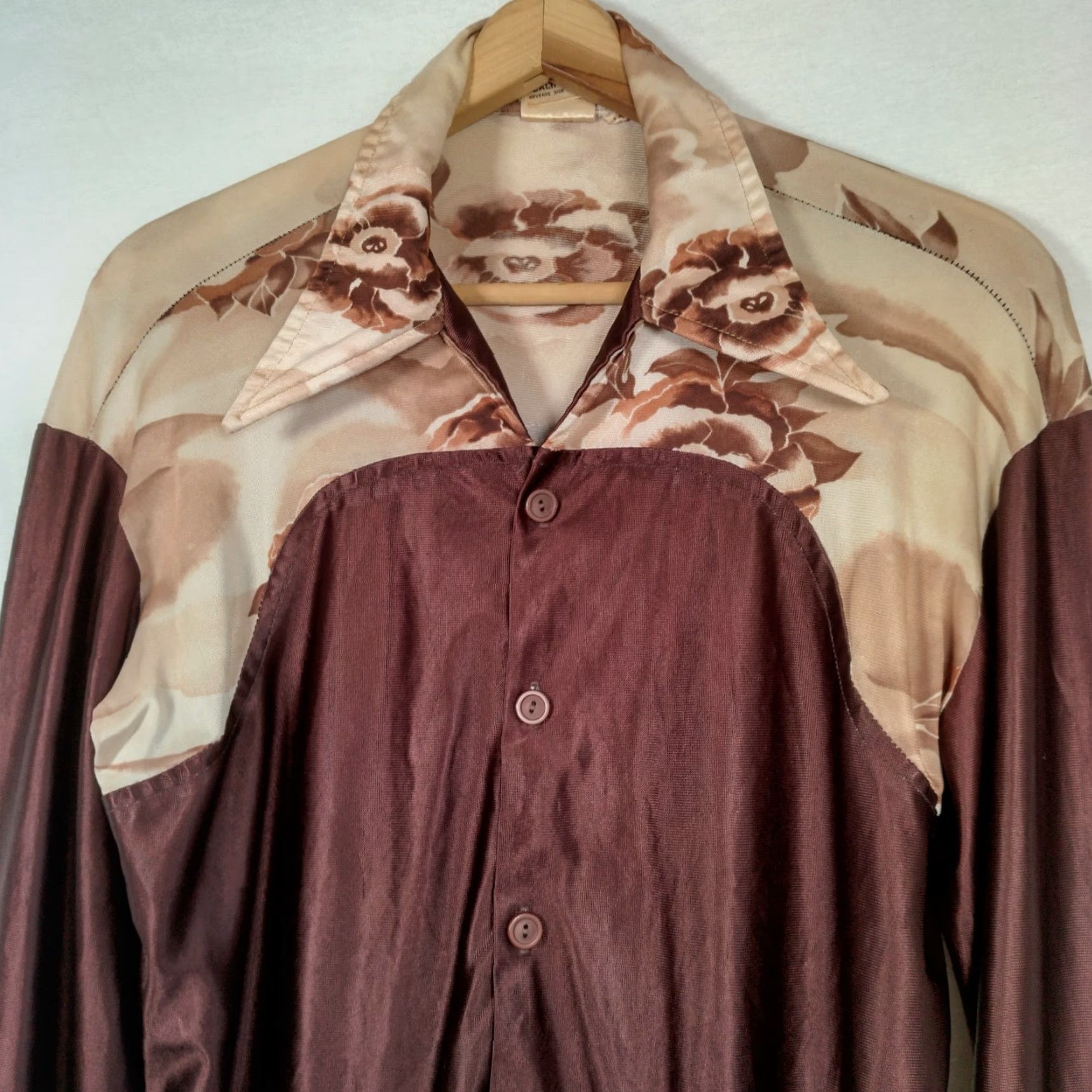 Vintage Vintage Yes Paul Howard California Western Shirt Men M Brown Floral Pointy Collar Country Size US M / EU 48-50 / 2 - 2 Thumbnail