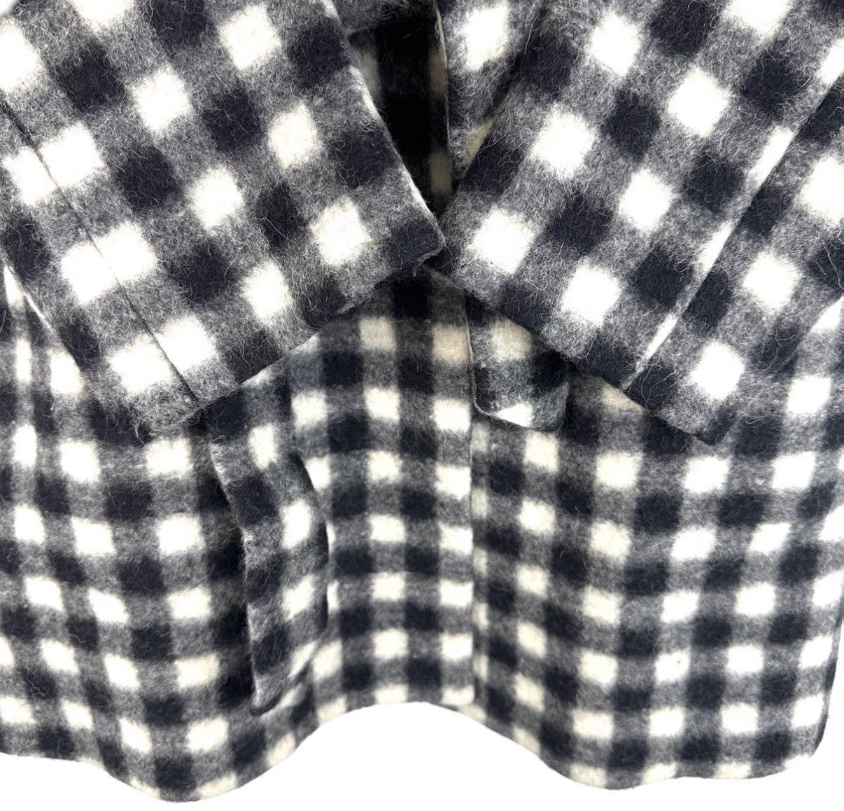 Max Mara MaxMara/Black and White Plaid Mid-Length Coat K12 Size XS / US 0-2 / IT 36-38 - 5 Thumbnail