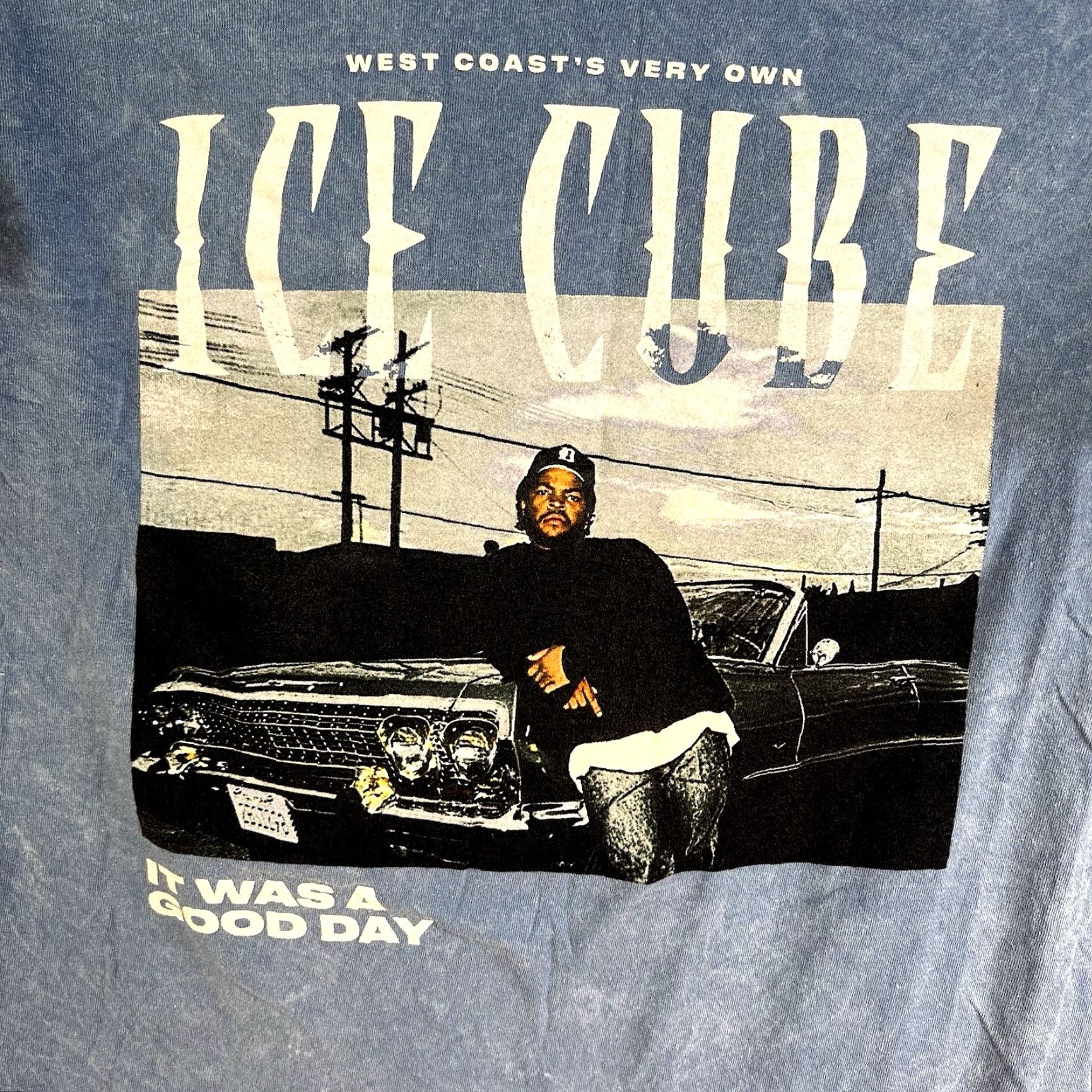 Vintage ICE CUBE T-Shirt Adult M Blue Tie-Dye It Was A Good Day Size US M / EU 48-50 / 2 - 2 Thumbnail
