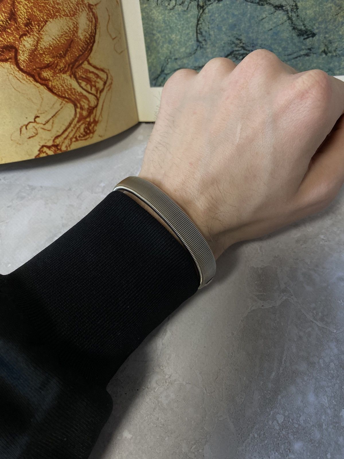 Japanese Brand Vintage Silver Flexible Gaspipe Snake Bangle Bracelet Size ONE SIZE - 2 Thumbnail