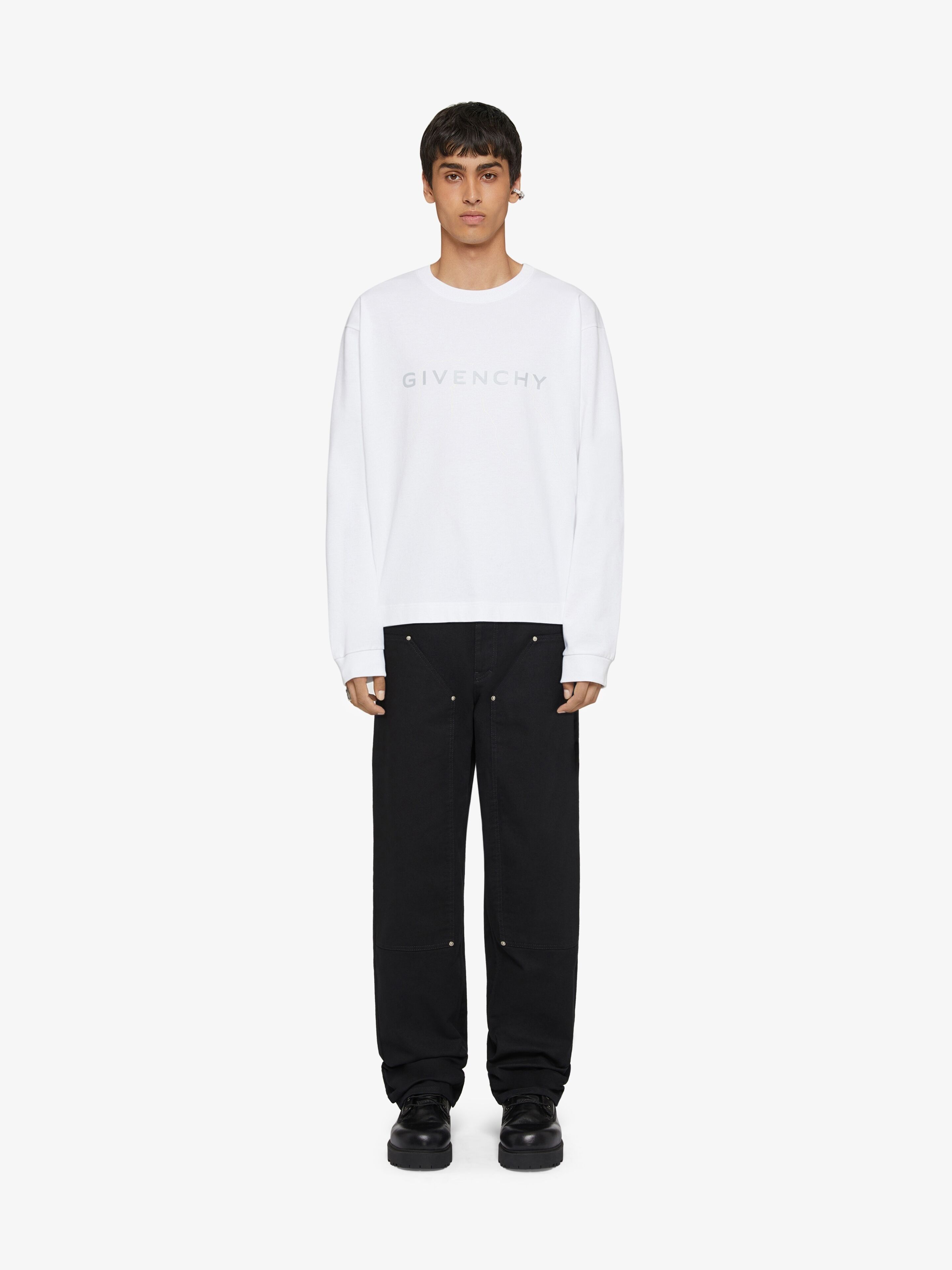 Givenchy o1w1db10325 Boxy Long Sleeve in White Size US L / EU 52-54 / 3 - 2 Thumbnail