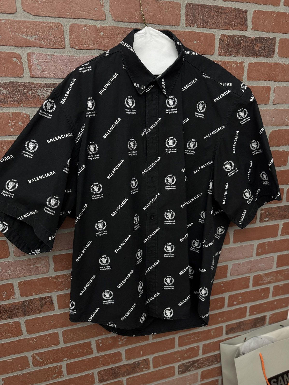 Balenciaga Balenciaga Button Up Tee Shirt Size 41 All Over Logo Size US S / EU 44-46 / 1 - 3 Thumbnail