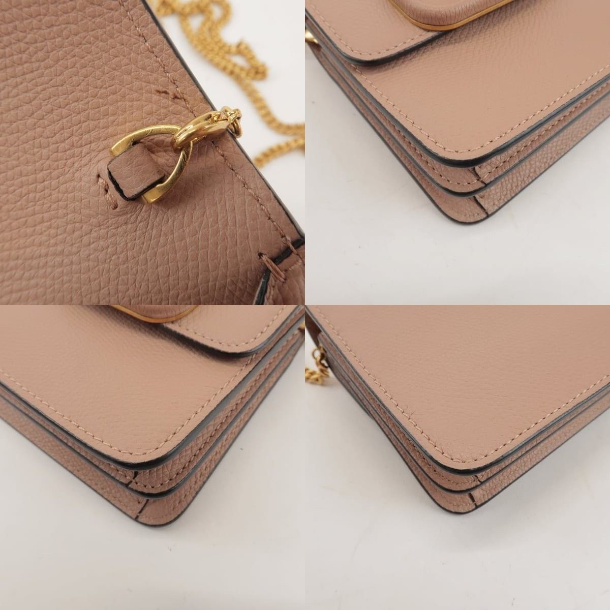 Valentino Valentino VLogo Chain Wallet Calfskin Crossbody Bag Tan Size ONE SIZE - 4 Thumbnail