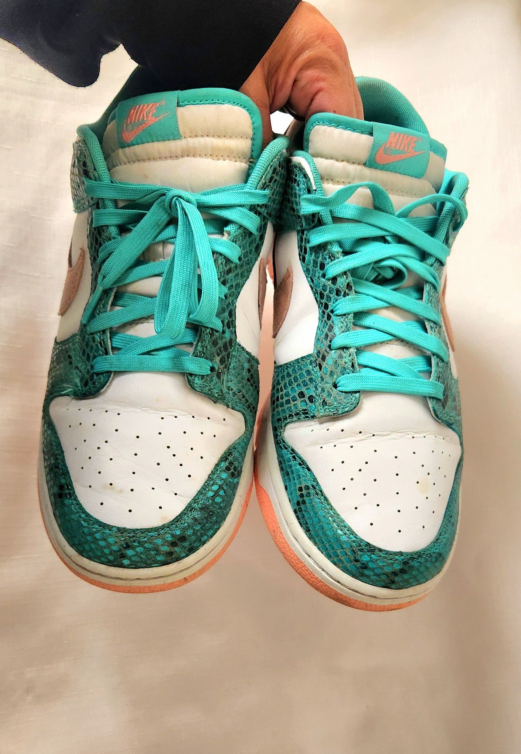 Nike Nike Dunk Low Snakeskin Washed Teal Bleached Coral size 13 Size US 13 / EU 46 - 6 Thumbnail