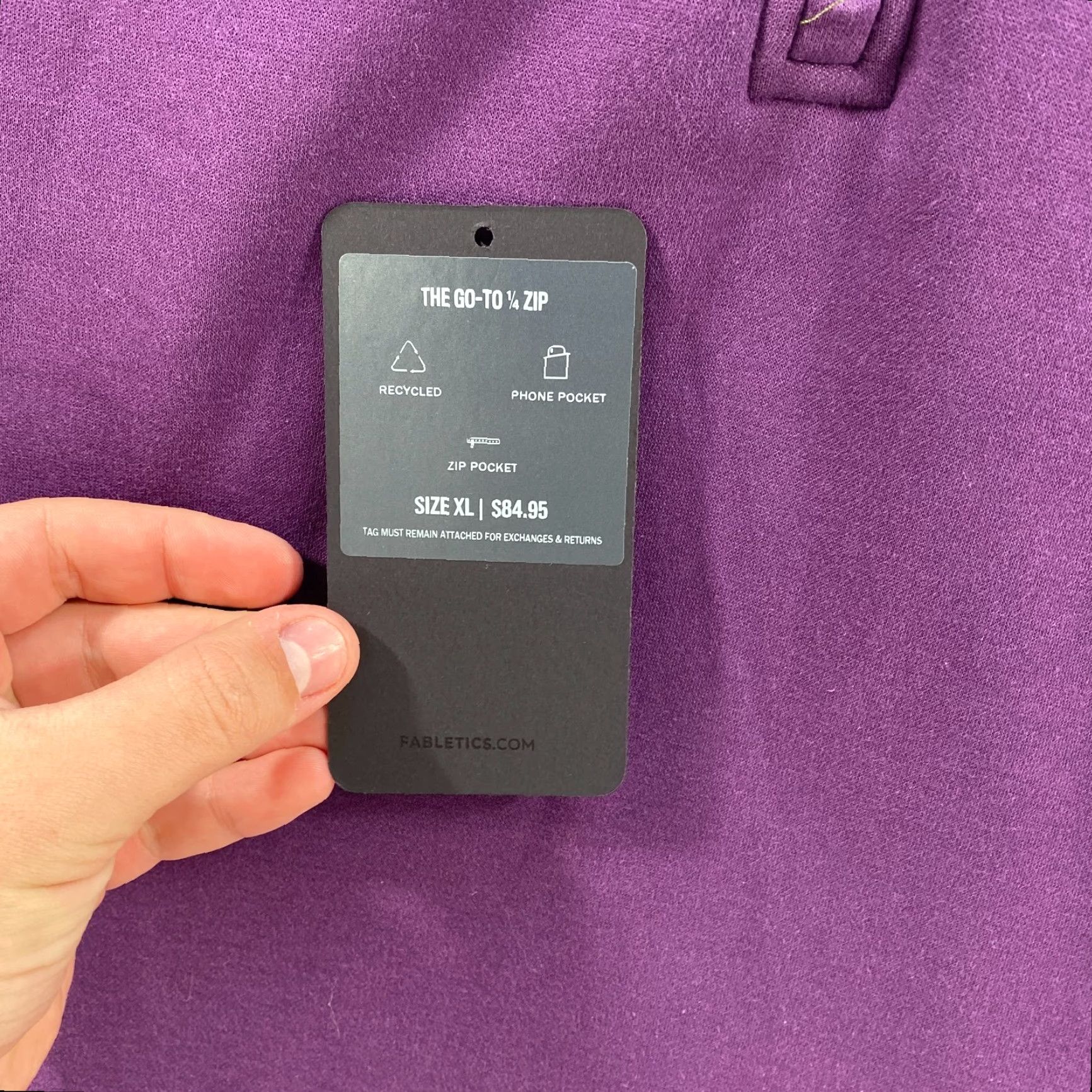 Fabletics Fabletics Mens XL Purple The Go To 1/4 Zip Pullover Mock Neck Sweatshirt NWT Shirt Adult XL Purple Size US XL / EU 56 / 4 - 5 Thumbnail