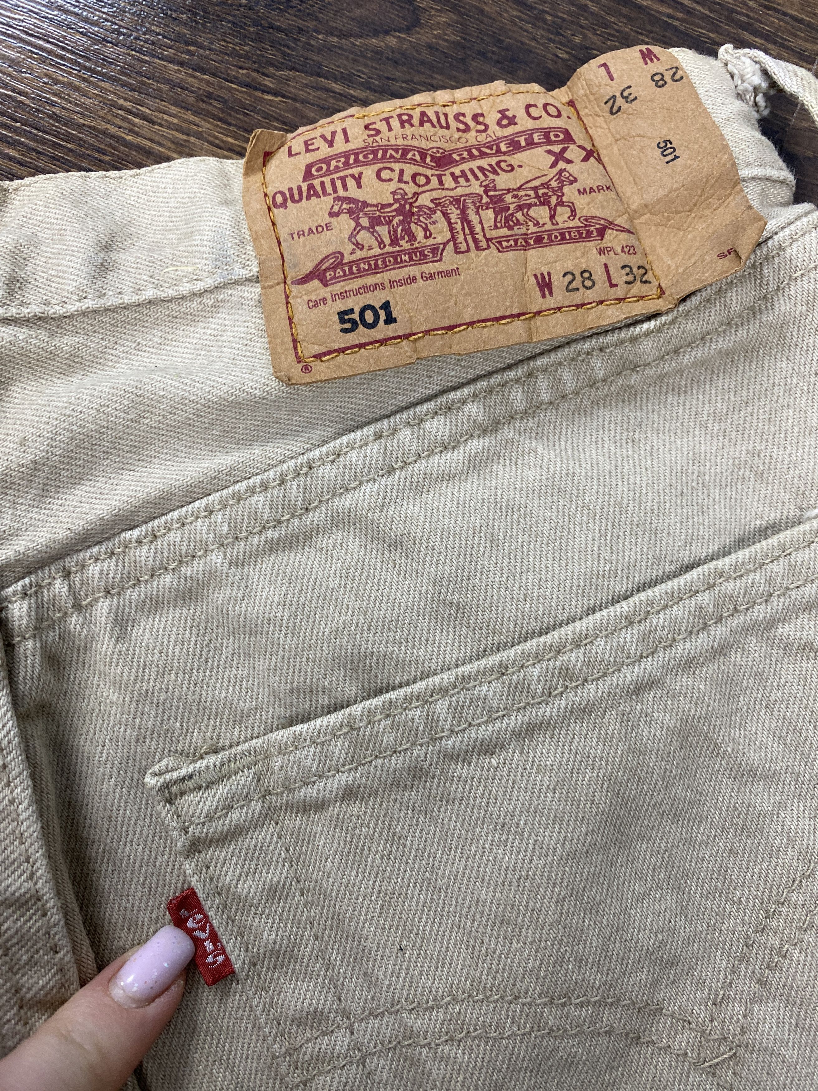 Levi's × Levi's Vintage Clothing Levi's 501 vintage jeans beige denim pants Size US 28 / EU 44 - 2 Thumbnail
