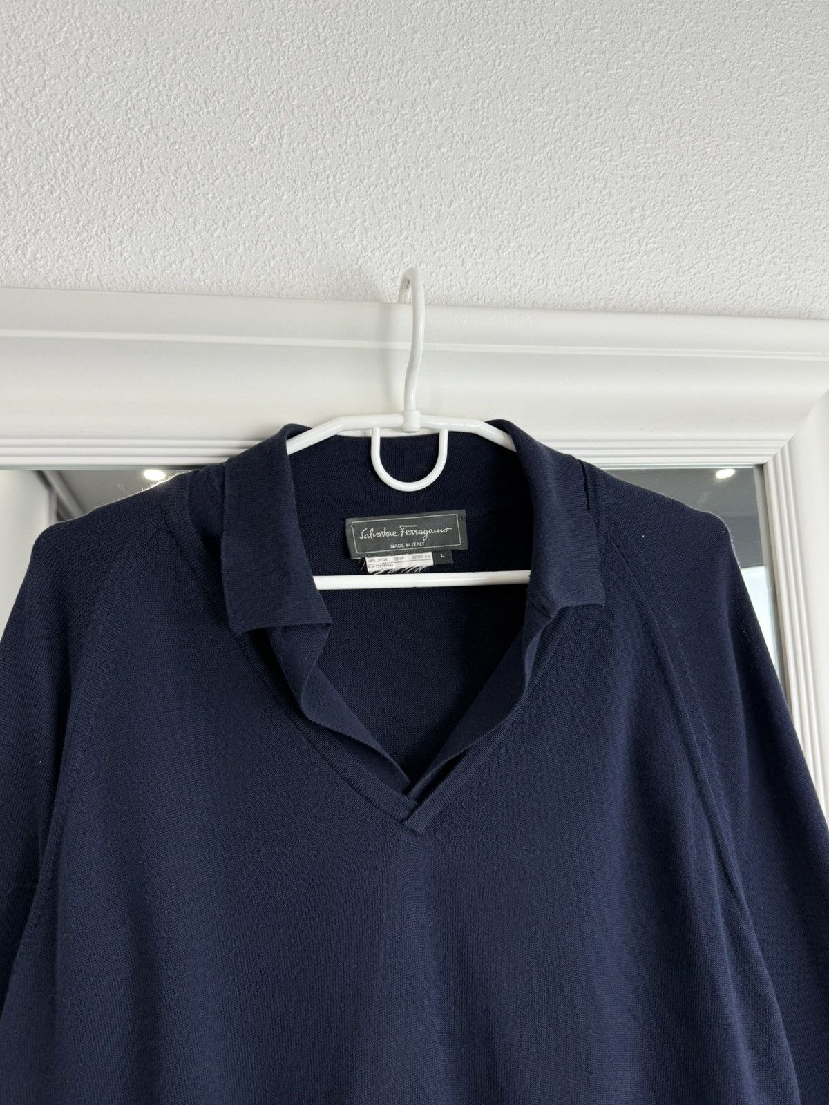 Salvatore Ferragamo Selvatore Feraggamo Sweater Pullover Longsleeve Polo Size: L Size US L / EU 52-54 / 3 - 3 Thumbnail