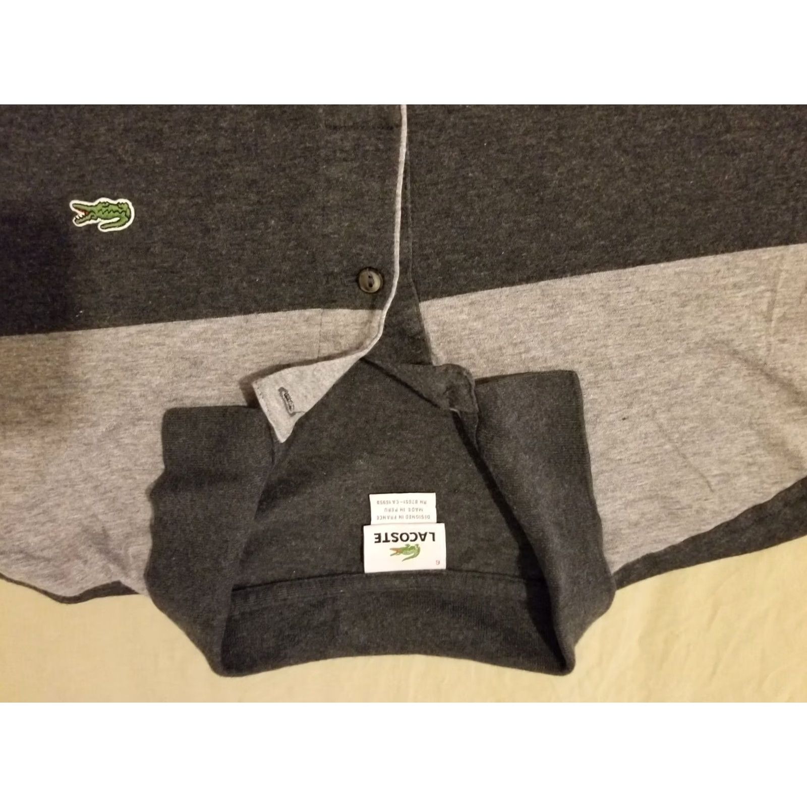 Lacoste Lacoste Polo Shirt XL Gray Cotton Mens Size US XL / EU 56 / 4 - 2 Thumbnail