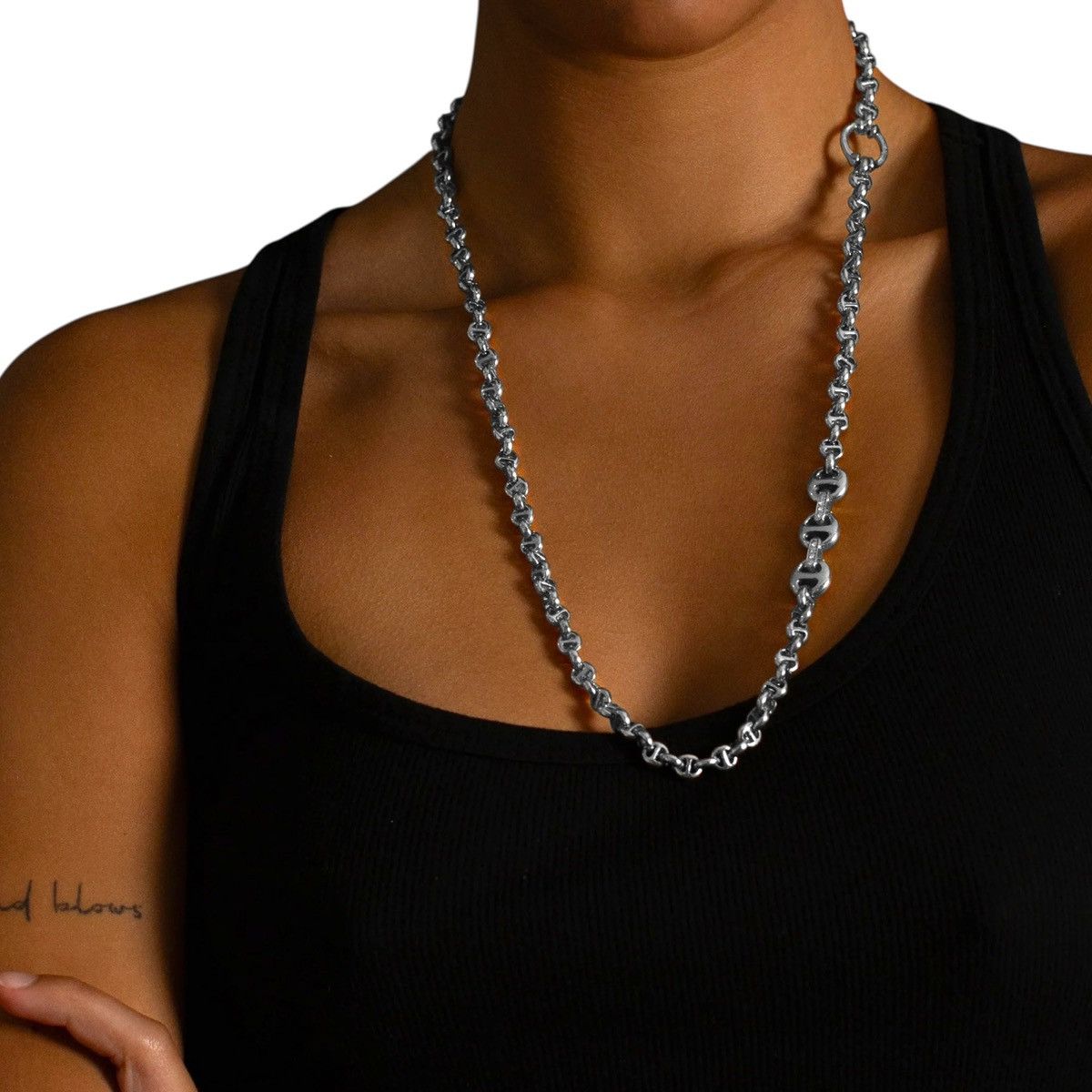 Hoorsenbuhs 24” 5mm Sterling Silver Open Link Necklace with Diamonds Size ONE SIZE - 4 Thumbnail