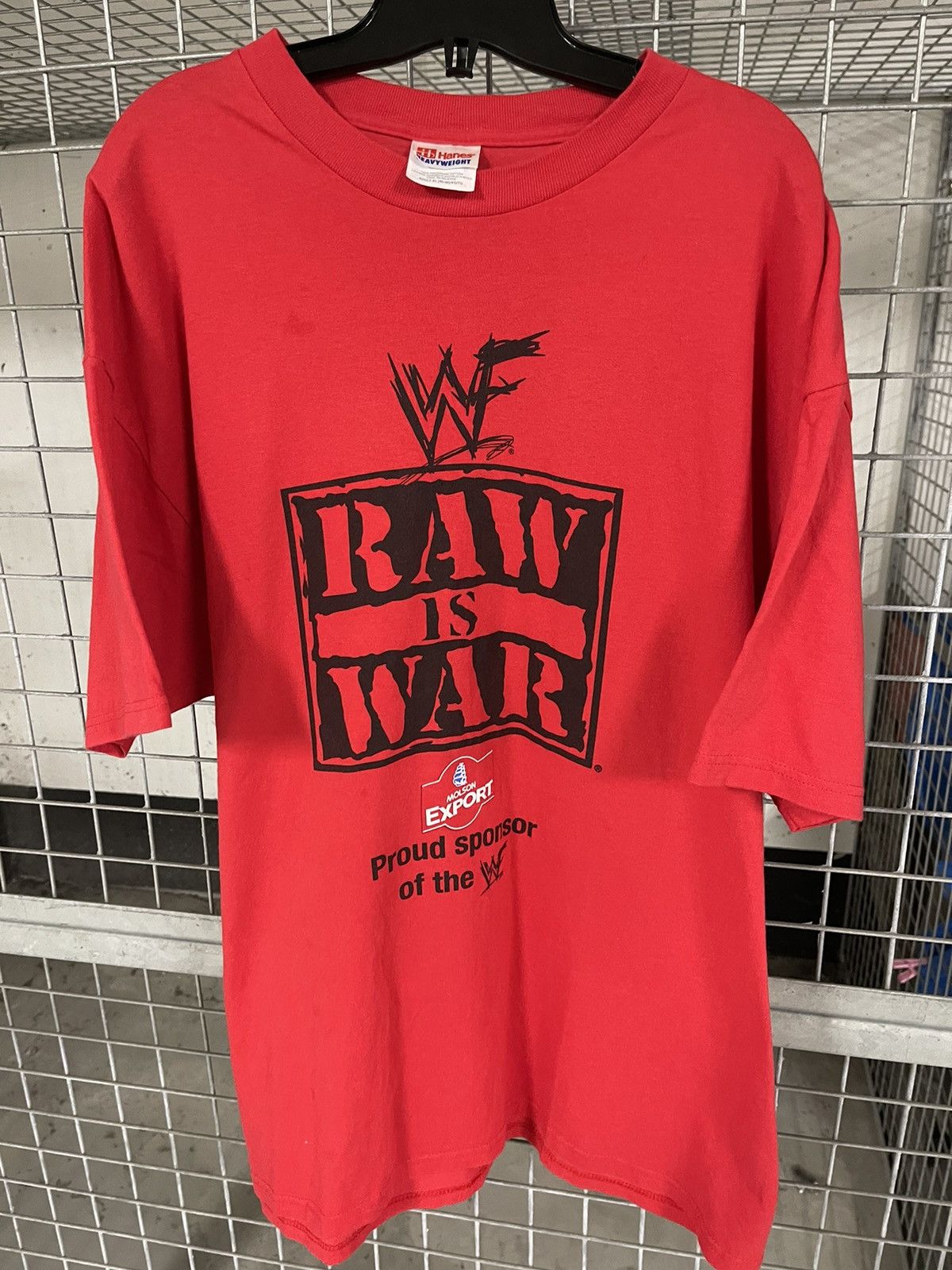 Vintage Vintage 90s WWF Raw Is War Molson Export Rare T Shirt | Grailed