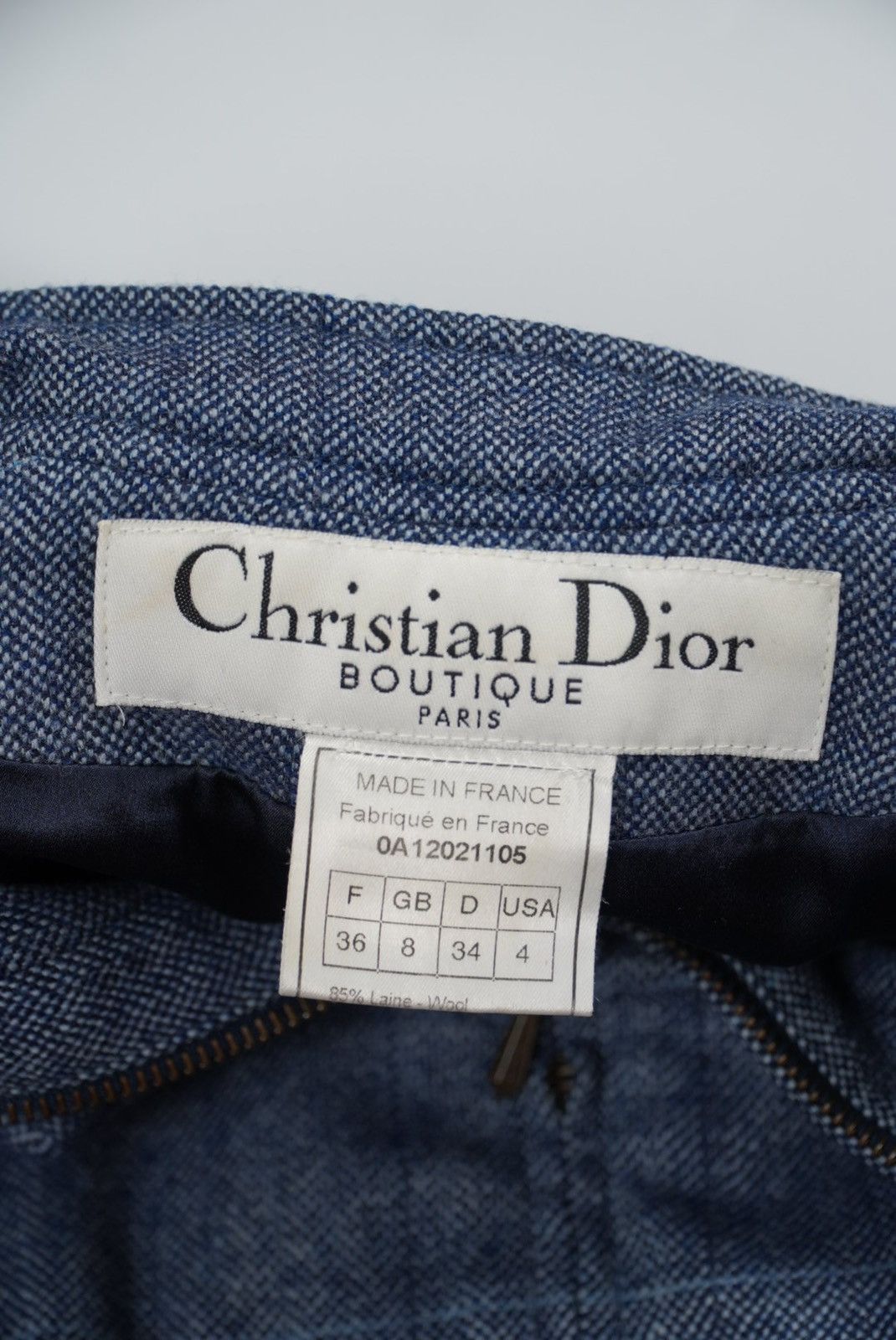 Christian Dior Monsieur Christian Dior by John Galliano Woolen Tweed Zip-Up Jacket Size XS / US 0-2 / IT 36-38 - 10 Thumbnail