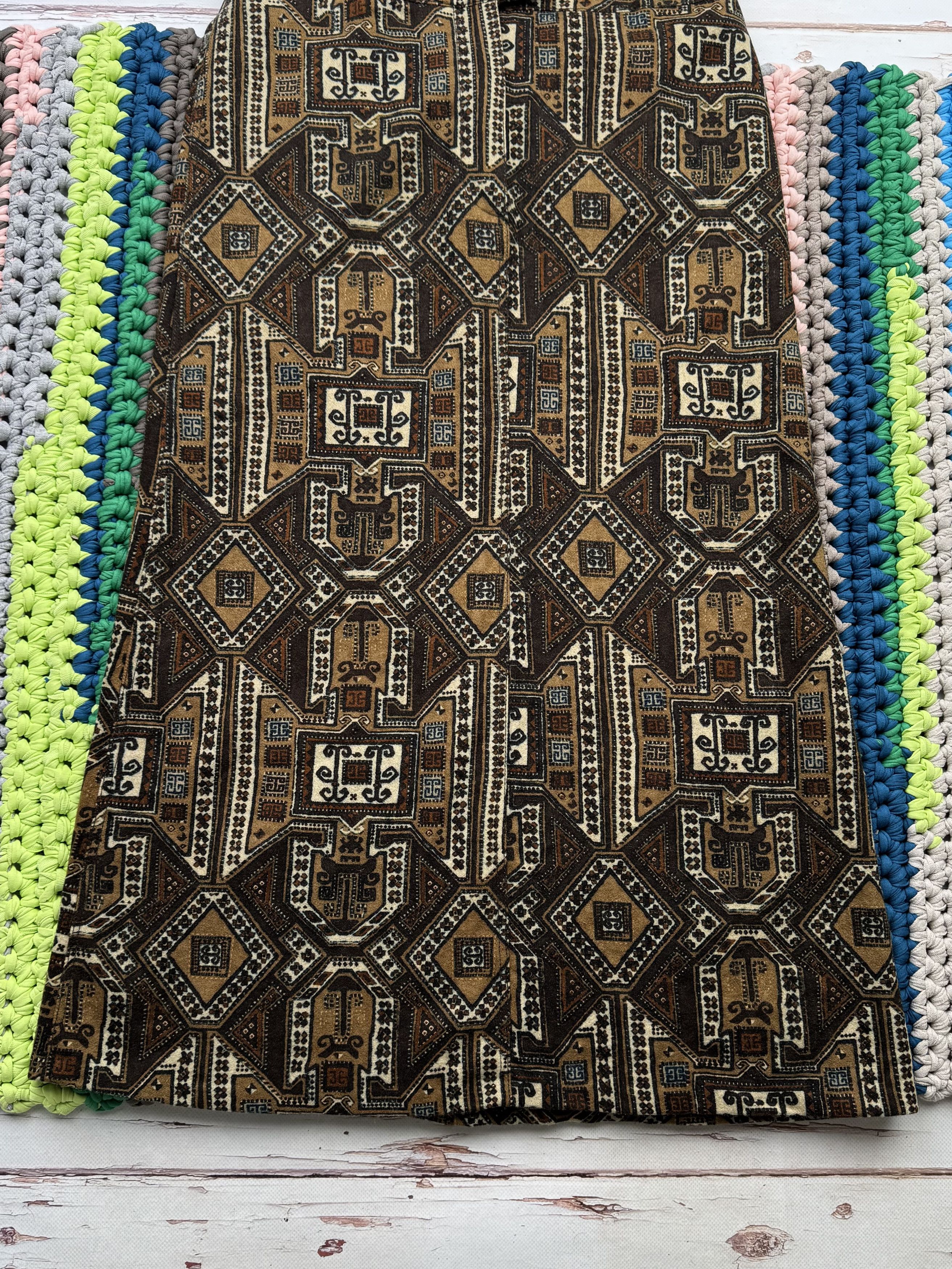 Hache Hache Vintage Wool Printed Maxi Skirt (D10) Size 28" / US 6 / IT 42 - 3 Thumbnail