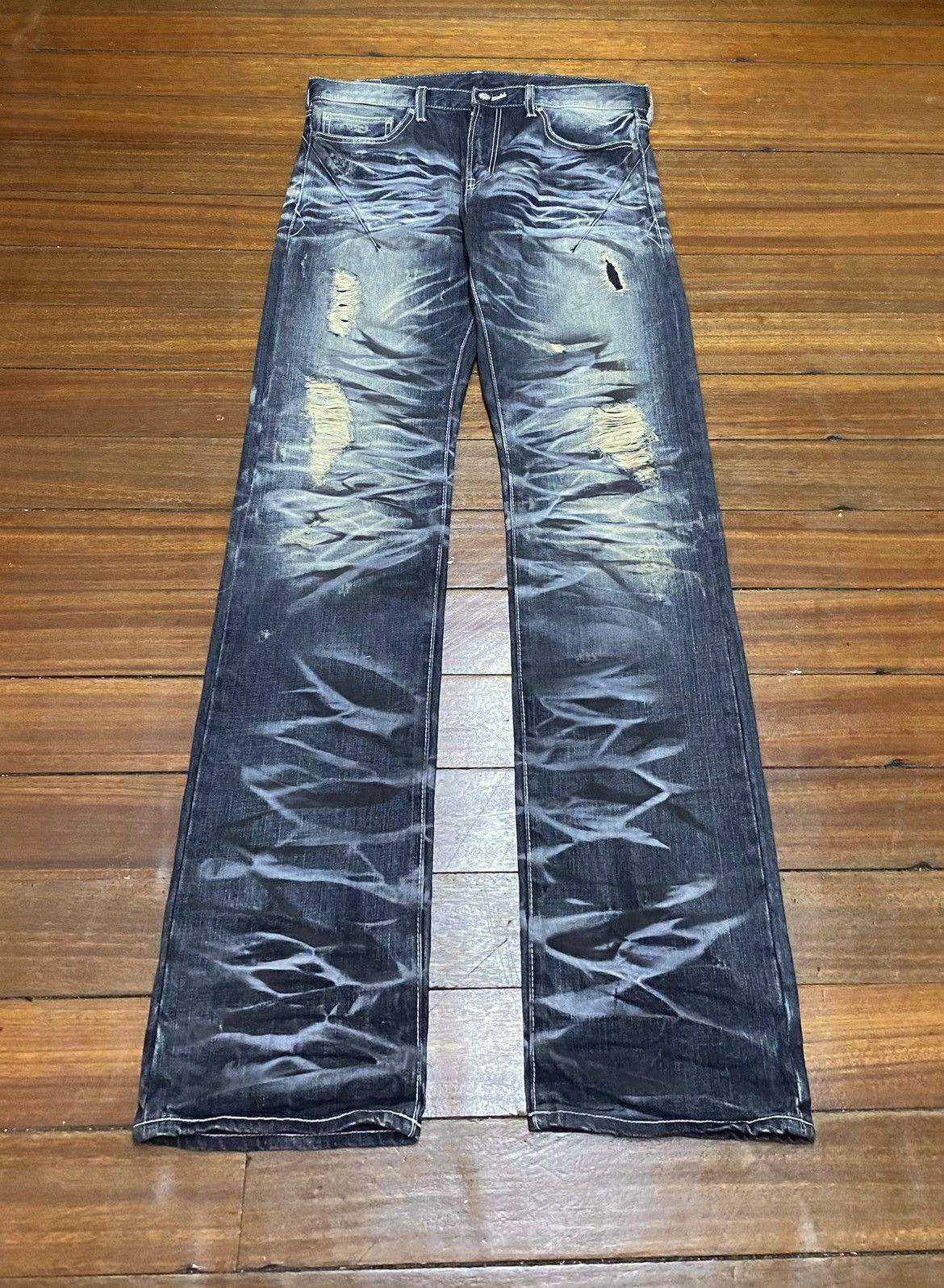 Japanese Brand Rare Design Vintage Brand Urban Craft Distressed Jeans 2000s Size US 35 - 1 Thumbnail