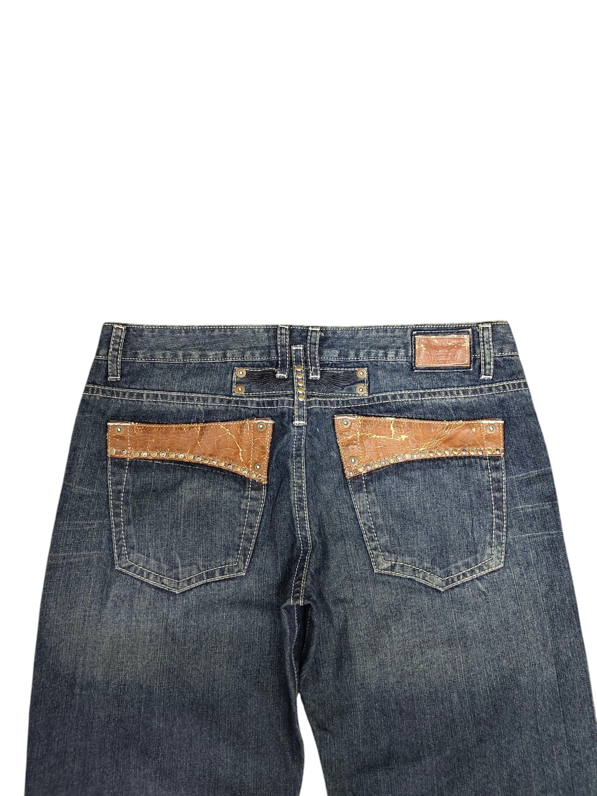 Robins Jeans Robins Jeans Studded Leather Trim Denim Jeans Size US 38 / EU 54 - 2 Thumbnail
