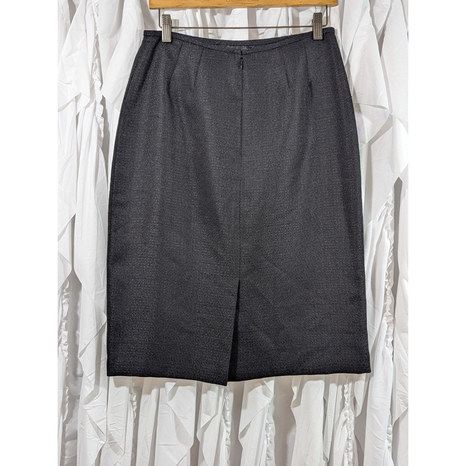 Evan Picone Size 8 Black Lined Knee Length Pencil Skirt Vintage Y2K Size 30" / US 8 / IT 44 - 4 Thumbnail