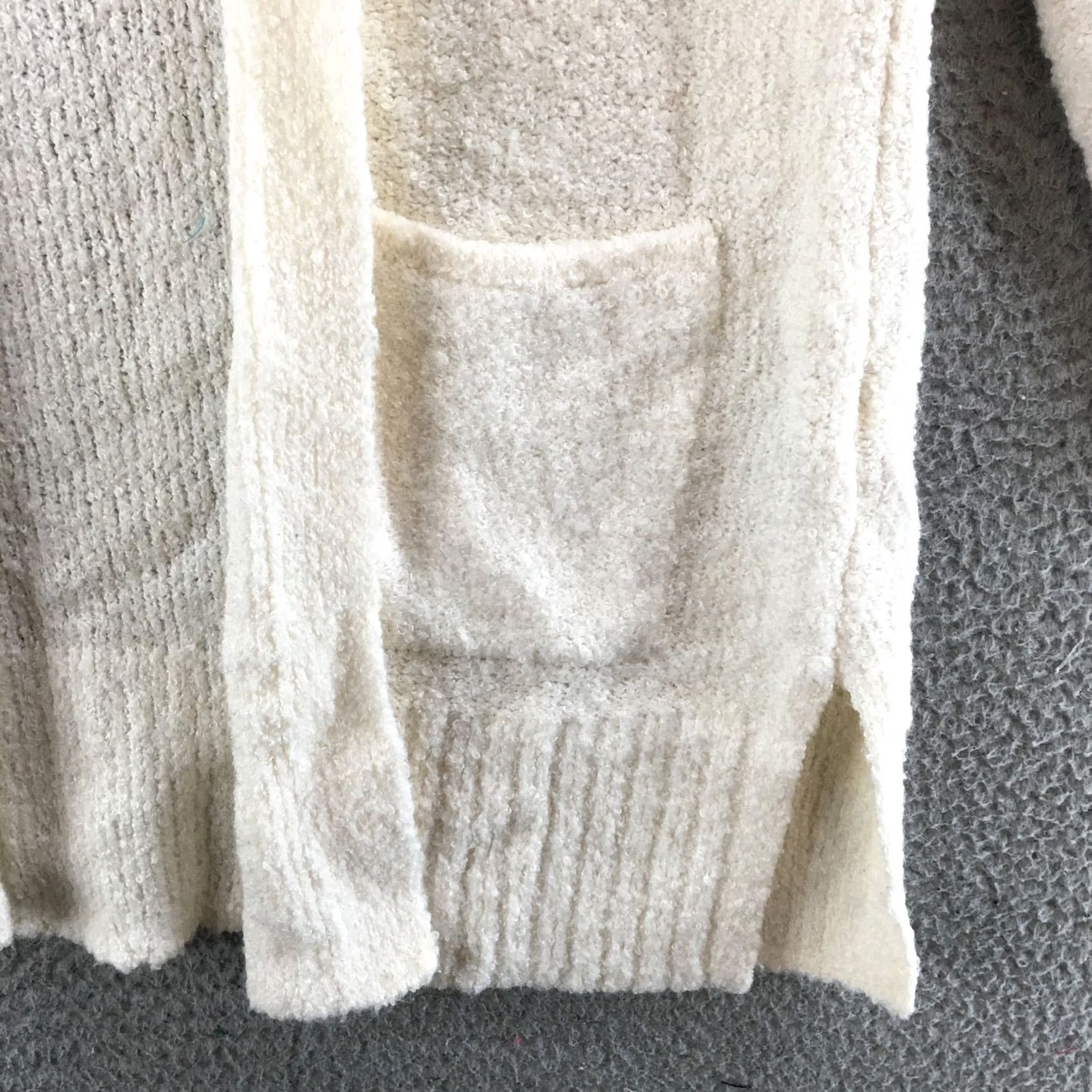 Old Navy Old Navy Cardigan Womens S Ivory Open Front Long Sleeve Knit Sweater Pockets Size S / US 4 / IT 40 - 5 Thumbnail