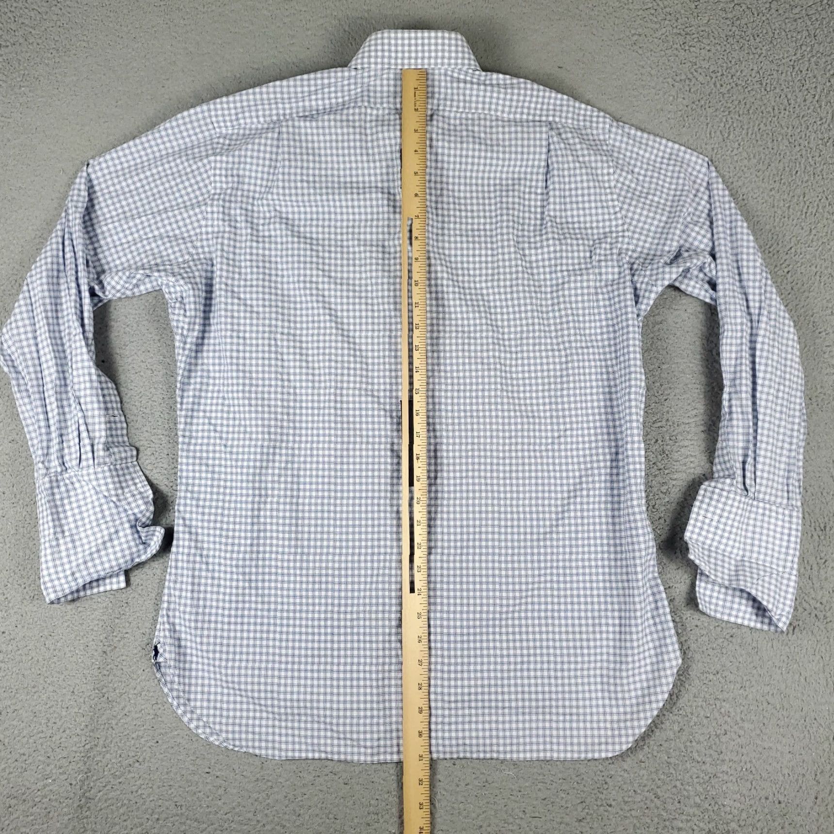 Ralph Lauren Ralph Lauren Dress Shirt Mens 16 Blue White Plaid Long Sleeve Button Up Classic Size 42R - 4 Thumbnail