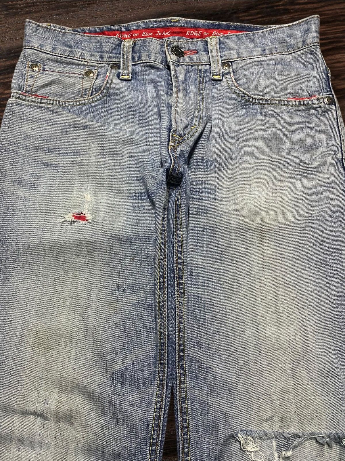 Junya Watanabe Vintage Edwin EG 503 Light Wash Distressed Baggy Jeans Size US 32 / EU 48 - 3 Thumbnail