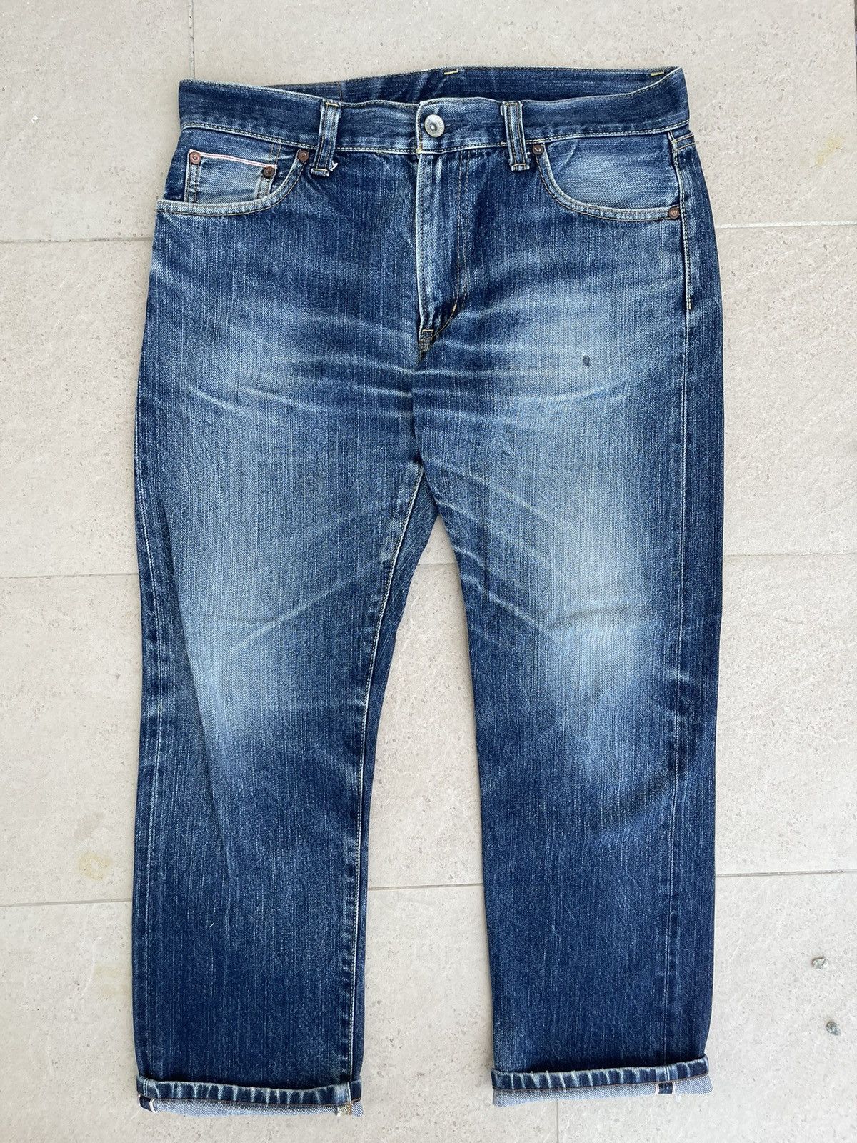 Japanese Brand × Jean × Uniqlo 🔥 Uniqlo Distressed Denim Selvedge Vintage W35🔥 Size US 35 - 3 Thumbnail