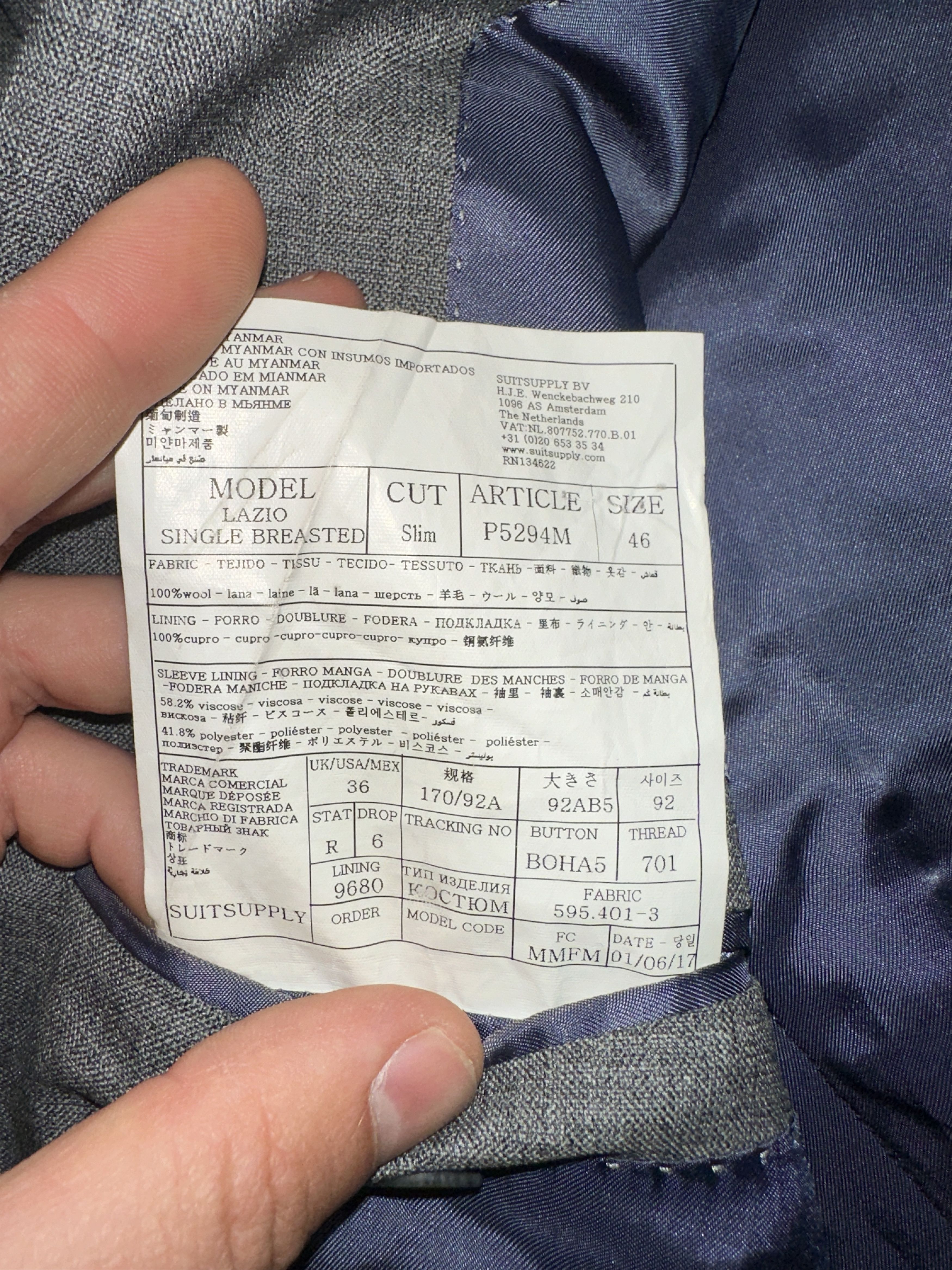 Suitsupply SuitSupply Vitale Barberis Canonico Blazer Jacket 46 36R Size 46R - 7 Thumbnail