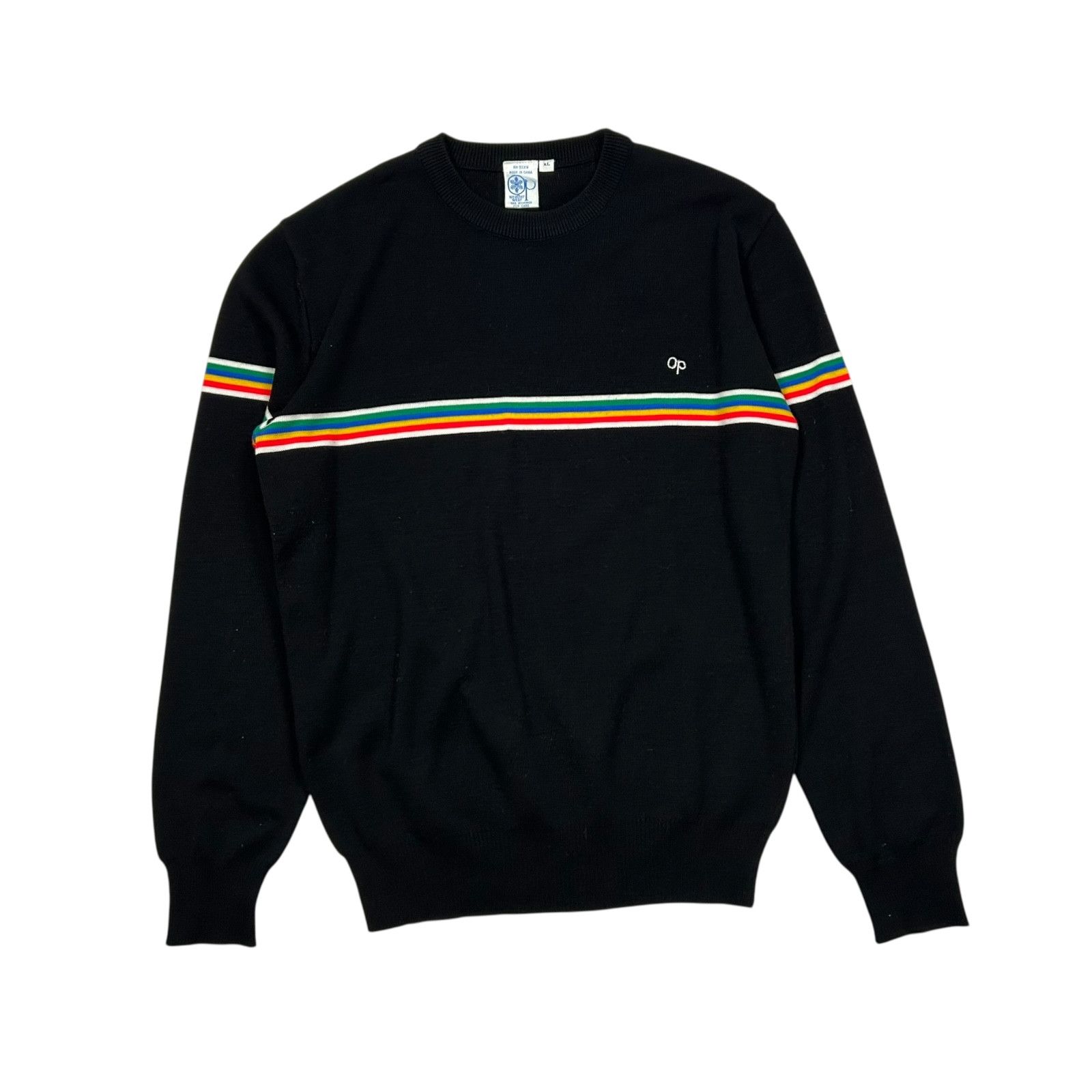 Ocean Pacific VTG OP OCEAN PACIFIC RAINBOW STRIPED CREWNECK SWEATER XL Size US XL / EU 56 / 4 - 1 Thumbnail