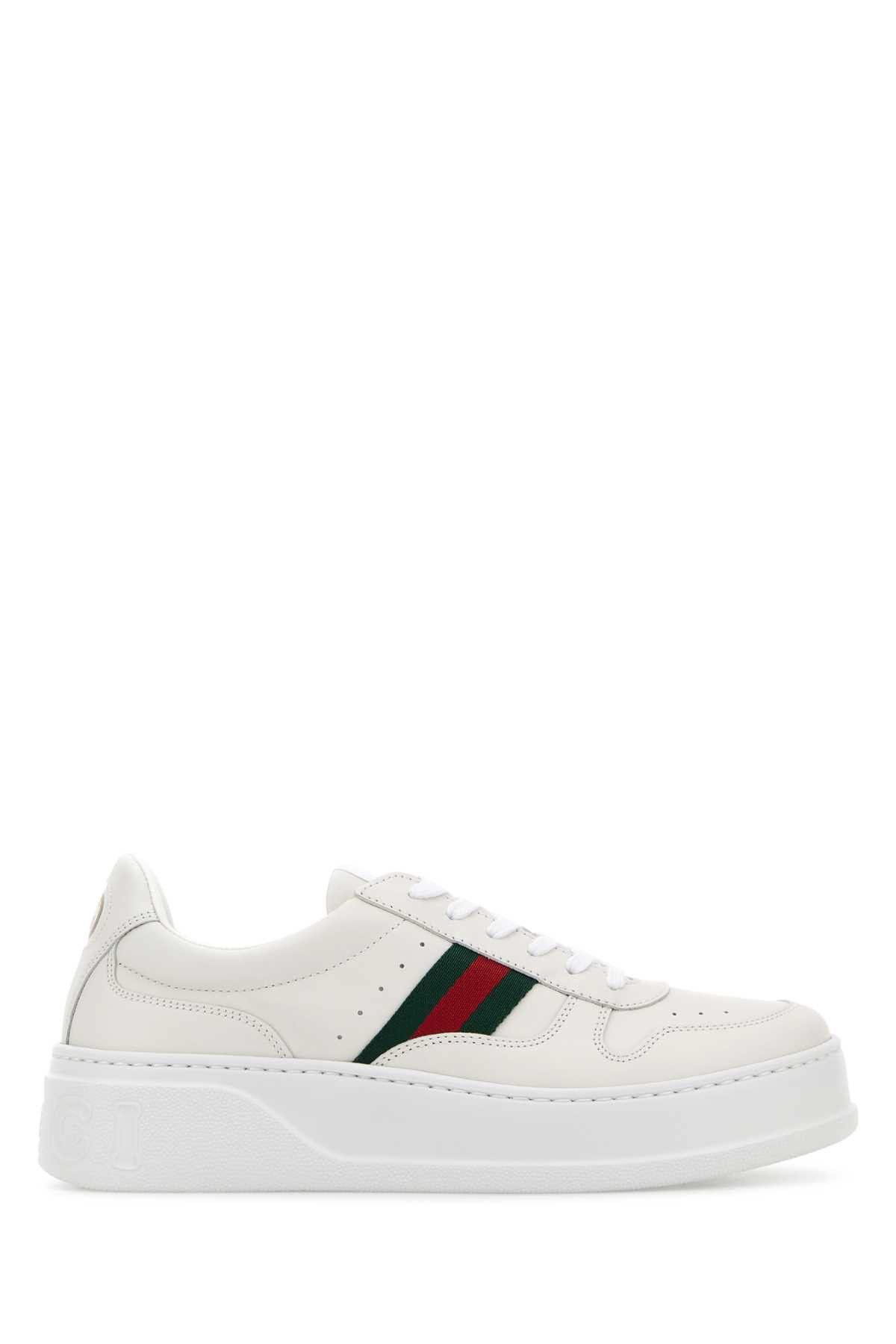Gucci White Leather Sneakers Size US 10 / IT 40 - 1 Thumbnail