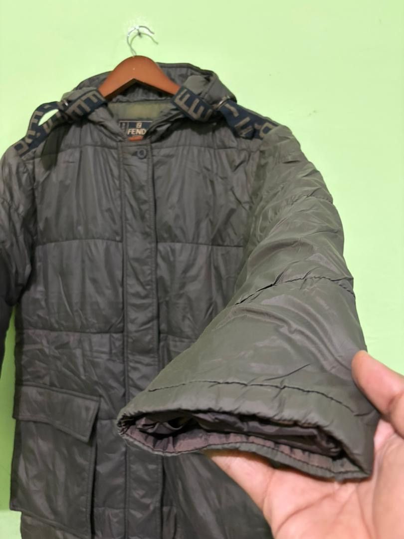 Fendi Vtg Fendi Roma Padded Jacket With Hoodie Logo Stripe Design Size US S / EU 44-46 / 1 - 3 Thumbnail