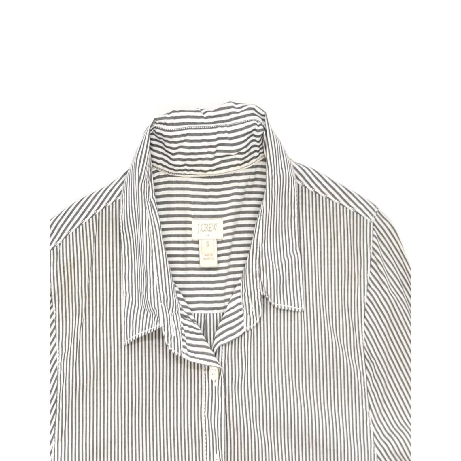 J.Crew J. CREW Womens Pullover Shirt Small Grey Pinstripe Cotton UK 10 Size S / US 4 / IT 40 - 4 Thumbnail