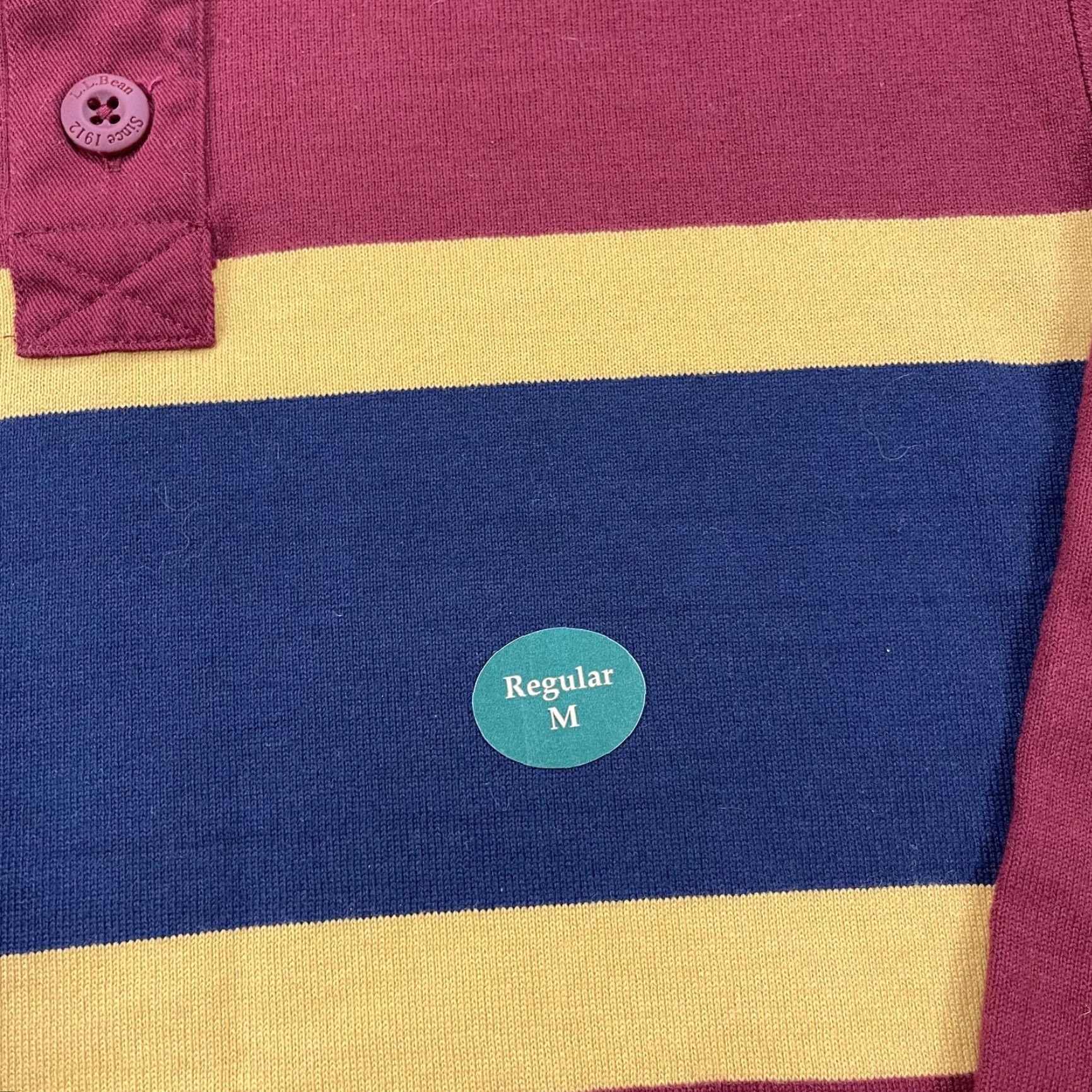 Vintage LL Bean Polo Shirt Mens Medium Red Striped Mockneck Rugby Long Sleeve Cotton Size US M / EU 48-50 / 2 - 3 Thumbnail