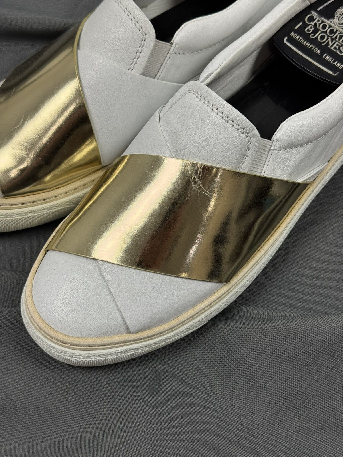 N21 N21 Slip On Leather White/Gold Shoes Made in Italy Size US 9 / EU 42 - 6 Thumbnail