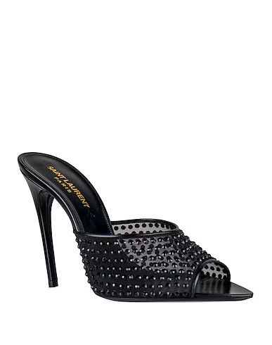 Saint Laurent Paris o1bcso1str1224 Blonde Mules In Rhinestone Mesh in Black Size US 6.5 / IT 36.5 - 1 Thumbnail