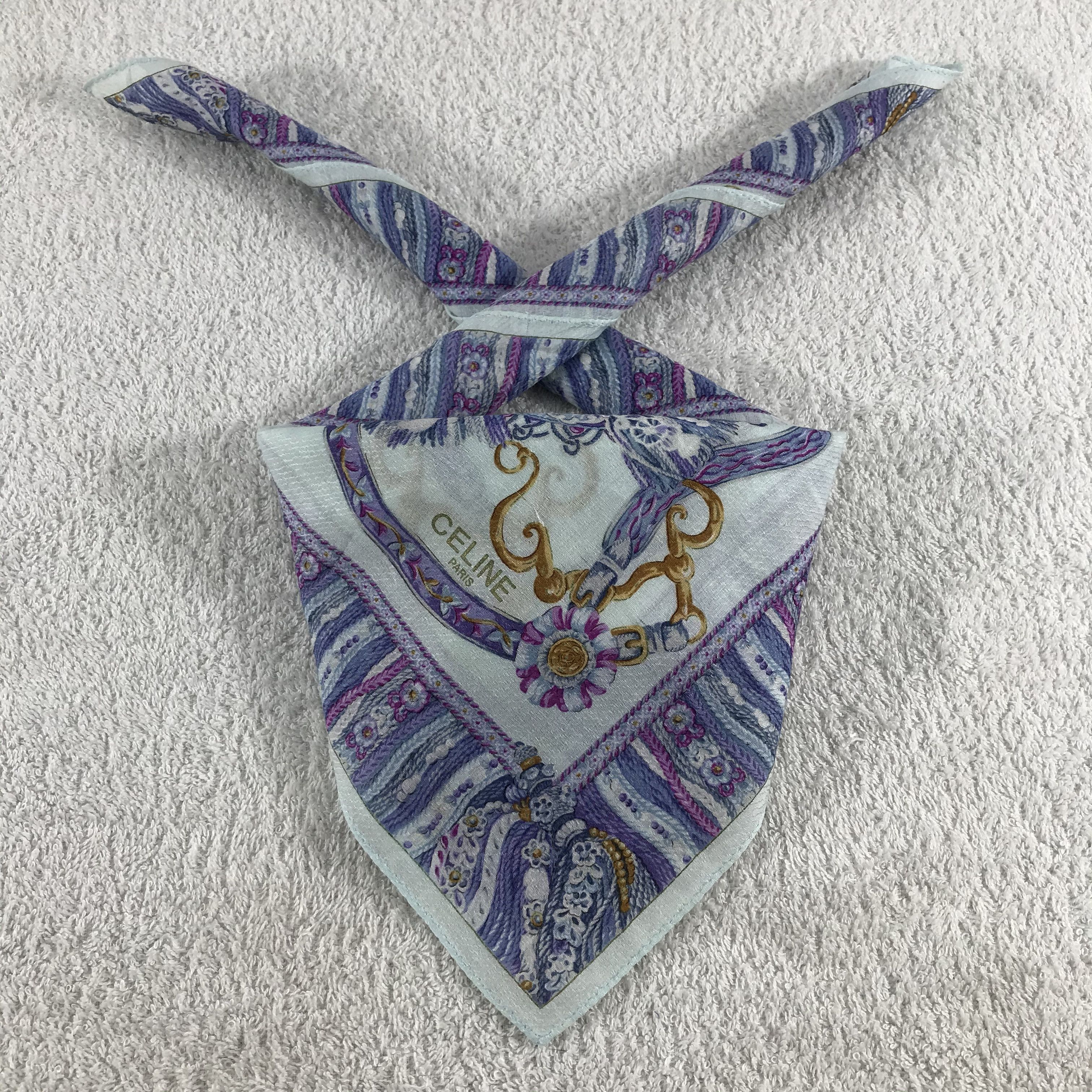 Celine × Vintage Celine Bandana / Handkerchief / Neckerchief - S122 Size ONE SIZE - 3 Thumbnail