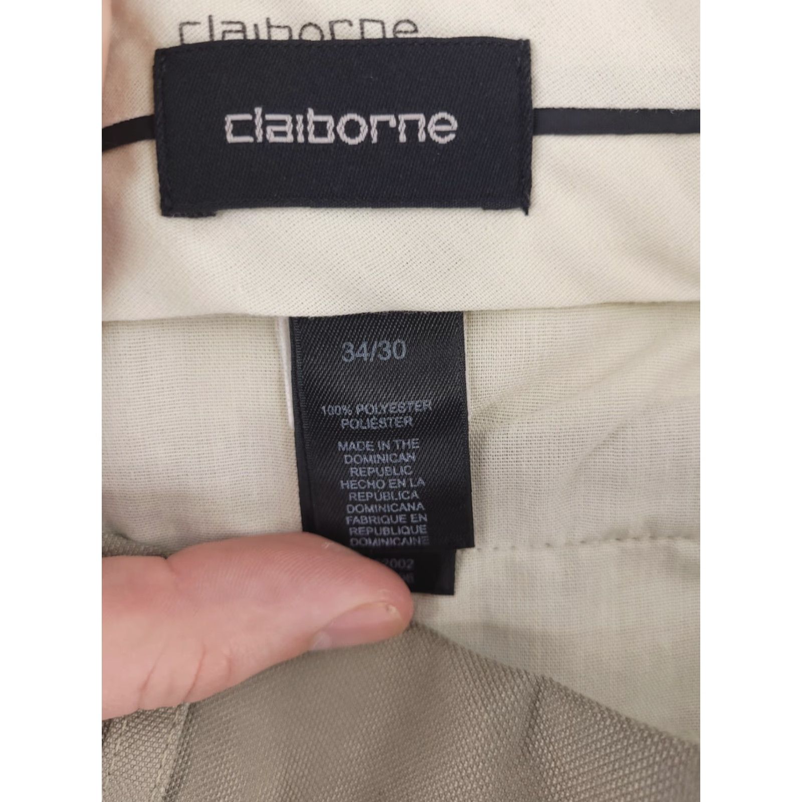 Liz Claiborne Claiborne Pants Mens 34x27 Dress Khaki Beige Pleated Straight Regular Size US 34 / EU 50 - 4 Thumbnail
