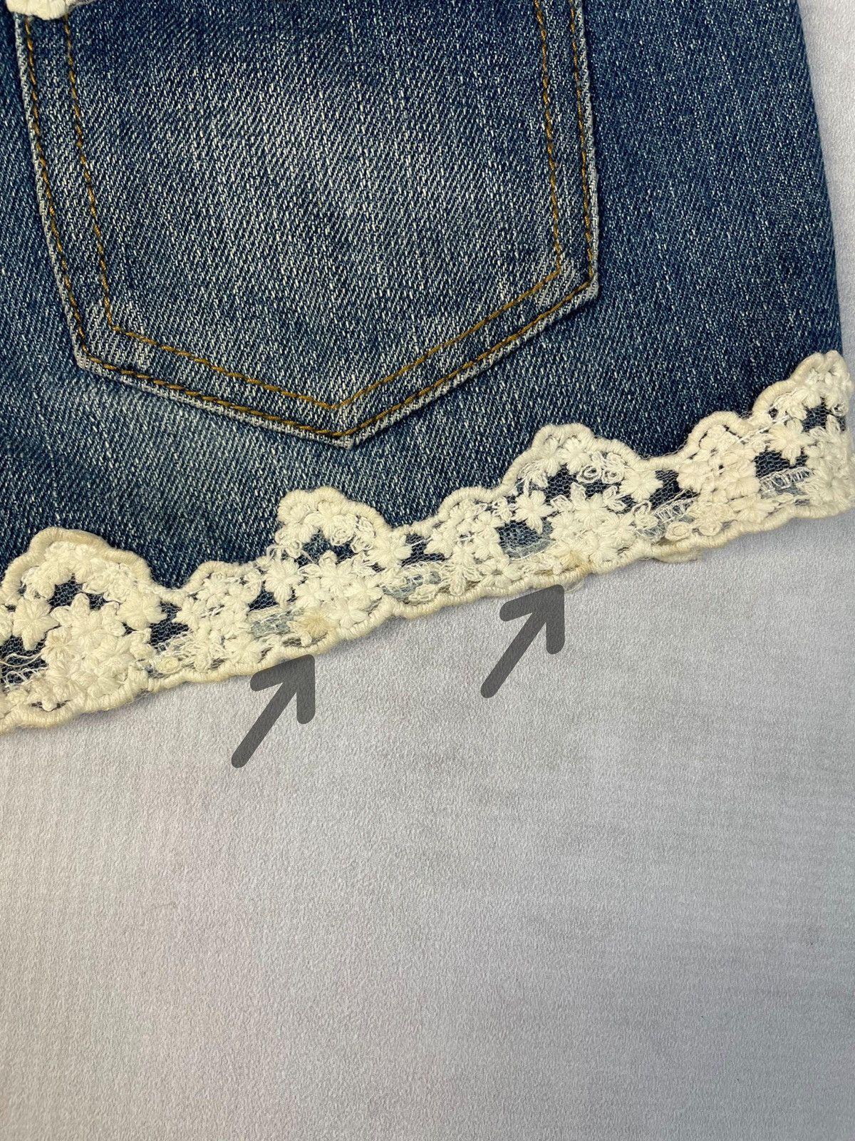 LIZ LISA Y2k Liz Lisa Crochet Lace Trim Denim Shorts Size 27" / US 4 / IT 40 - 10 Thumbnail