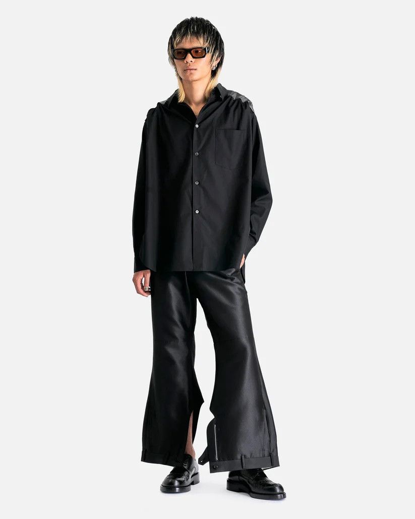 Comme des Garcons Homme Plus o1s1v1r1oon0925 Gathered Panel Shirt in Black Size US S / EU 44-46 / 1 - 2 Thumbnail