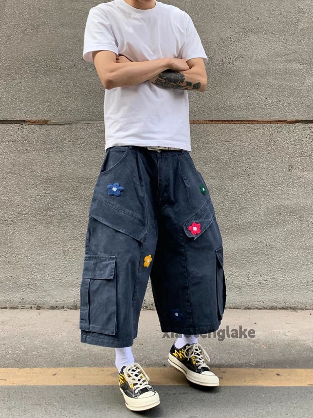 Designer × Japanese Brand × Vintage Unisex washed faded loose baggy skate cargo shorts Size US 28 / EU 44 - 2 Thumbnail