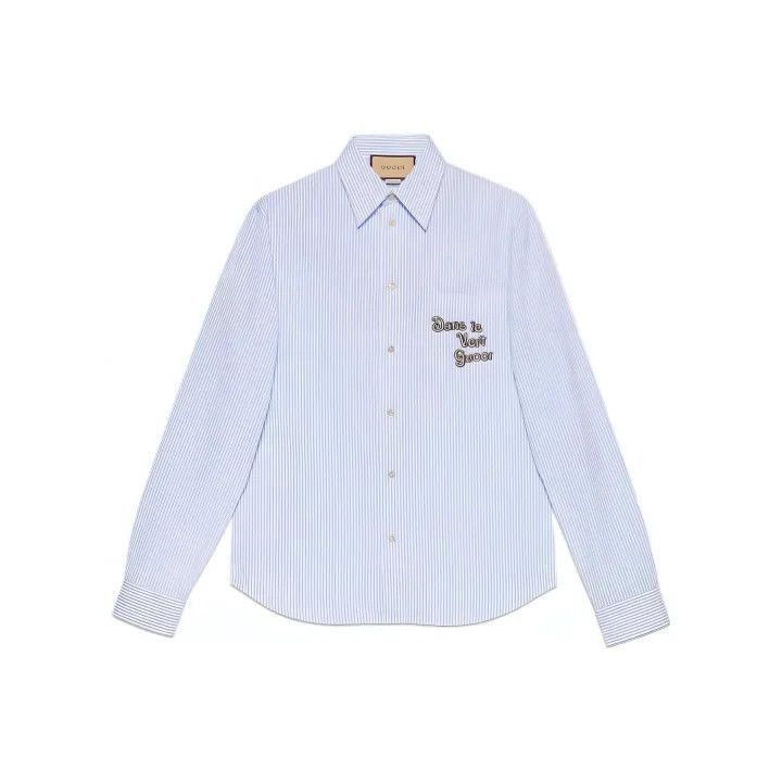 Gucci Gucci Gucci Striped Long Sleeve Shirt for Men -2506 Size US M / EU 48-50 / 2 - 1 Thumbnail