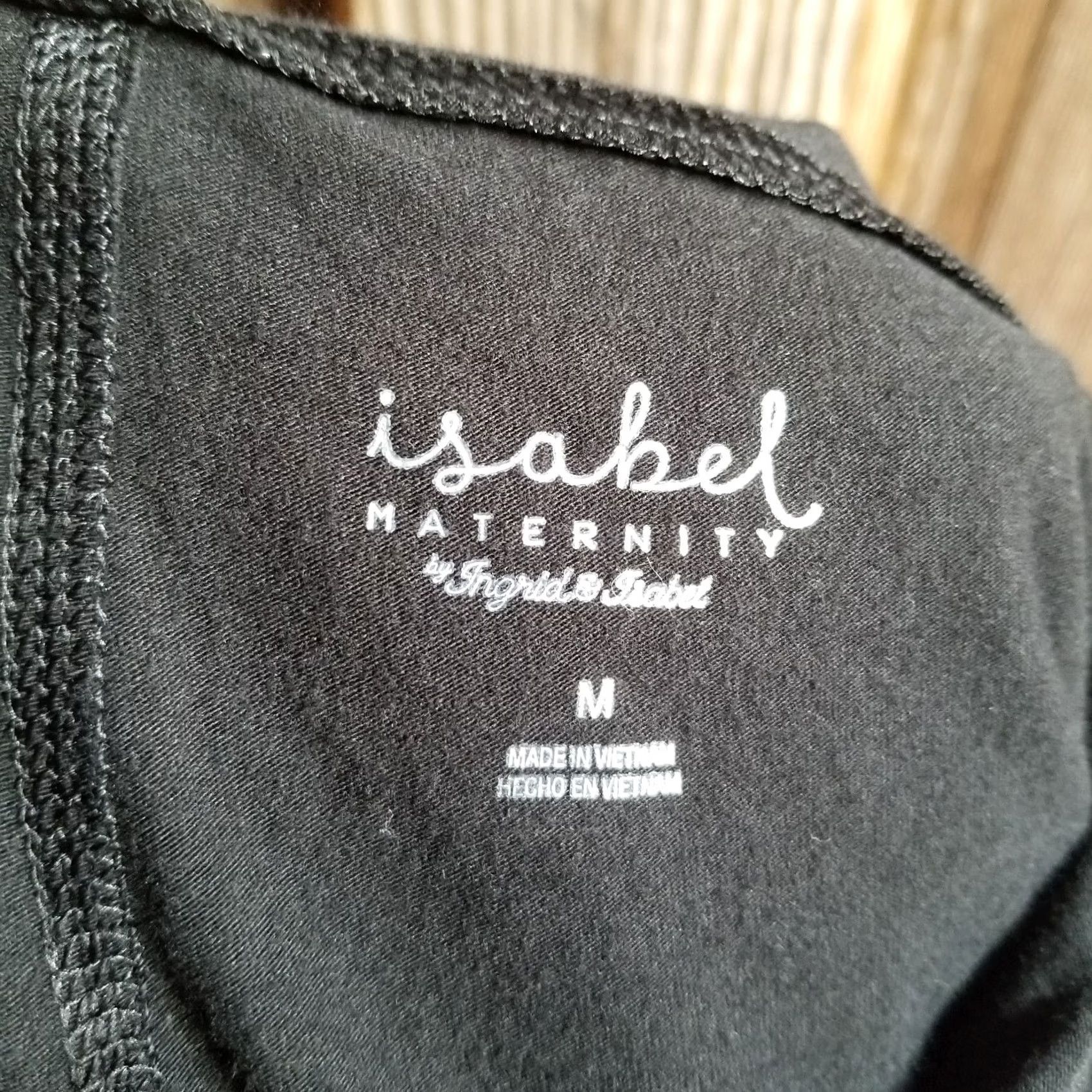 Vintage Maternity Inset Panel Ponte Pants Black M Ingrid & Isabel Stretch Size 32" / US 10 / IT 46 - 4 Thumbnail