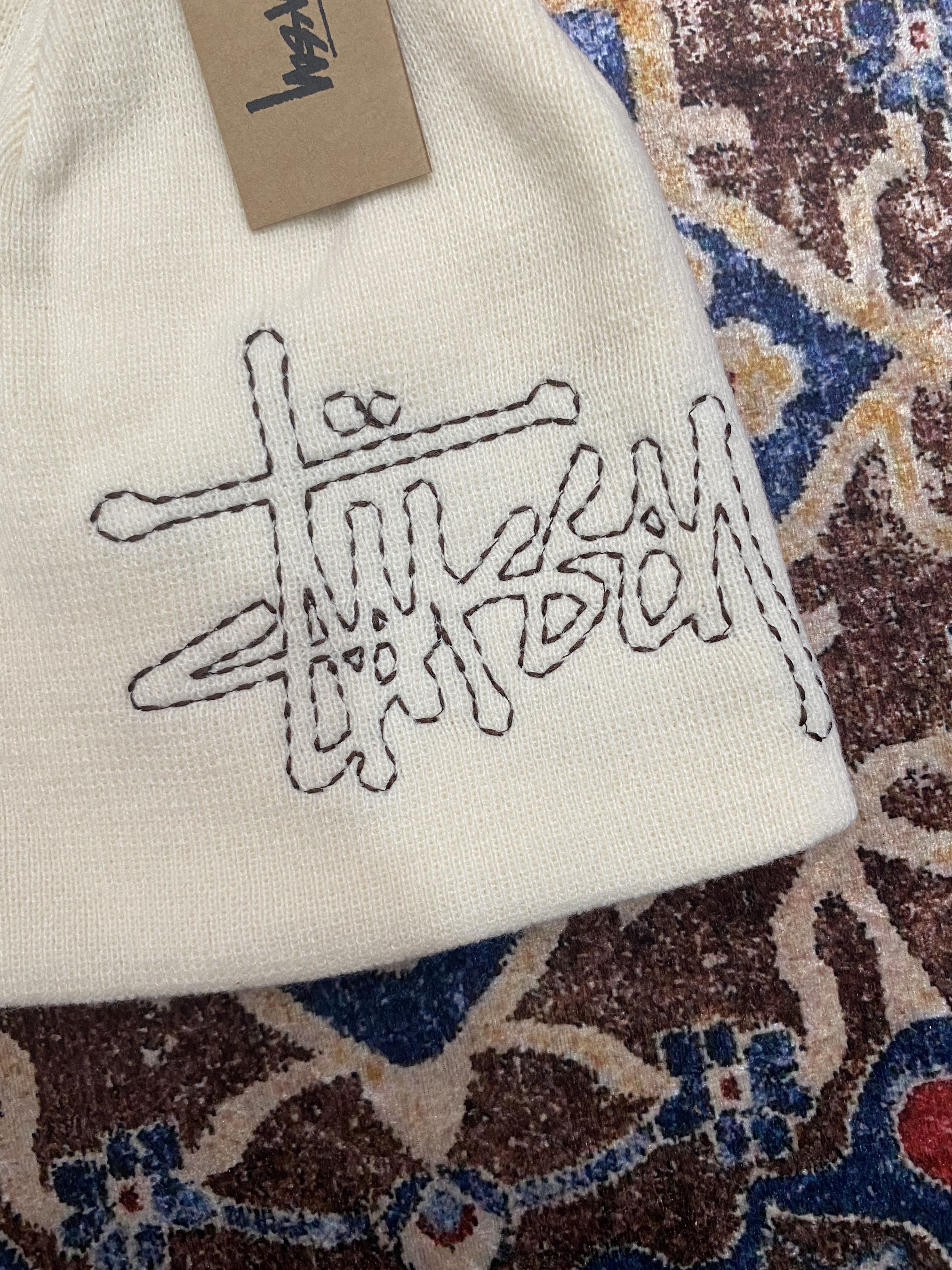 Stussy Stussy Stitch Basic Logo Skullcap - Bone Size ONE SIZE - 2 Thumbnail