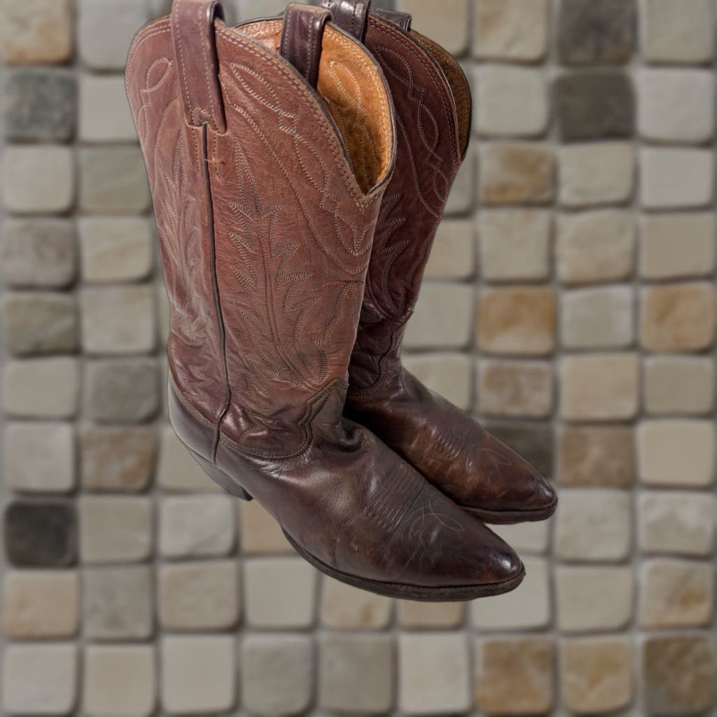 Vintage Nocona Boots Cowboy Boots Men Size 8 D Brown Leather Western Rodeo Vintage USA Boots Size US 8 / EU 41 - 1 Thumbnail