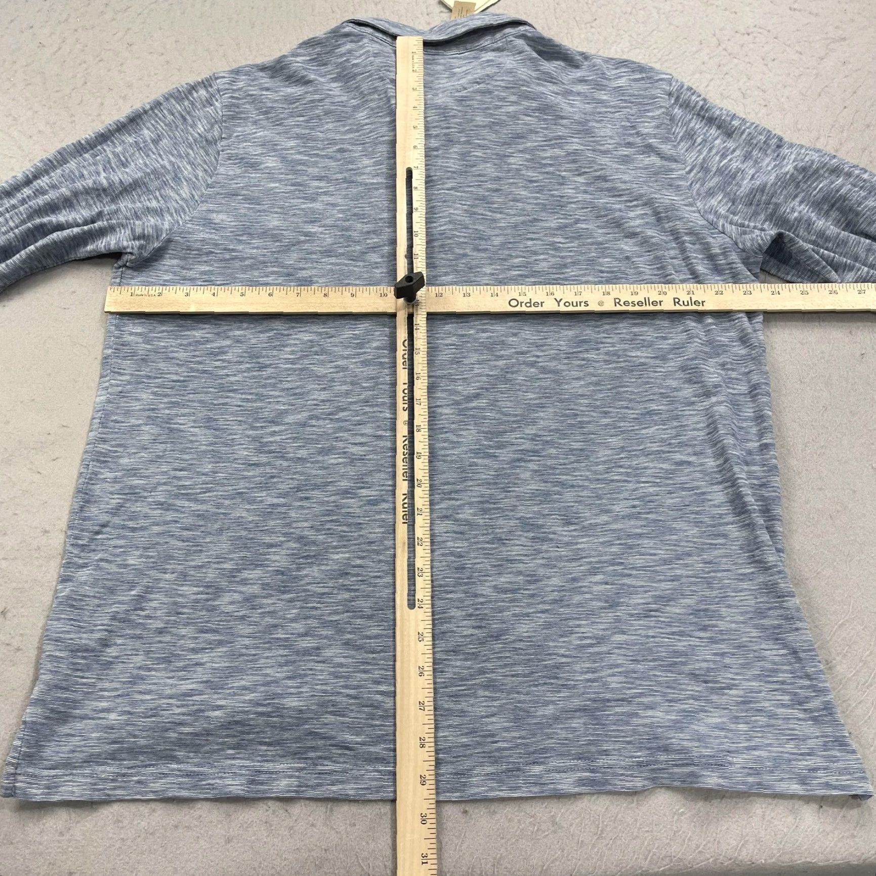 Faherty Faherty Polo Shirt Mens XL Blue Long Sleeve Cotton Jersey NWT IEE MKC0088-IEE Mixed Indigo Polo Shirt Size US XL / EU 56 / 4 - 7 Thumbnail