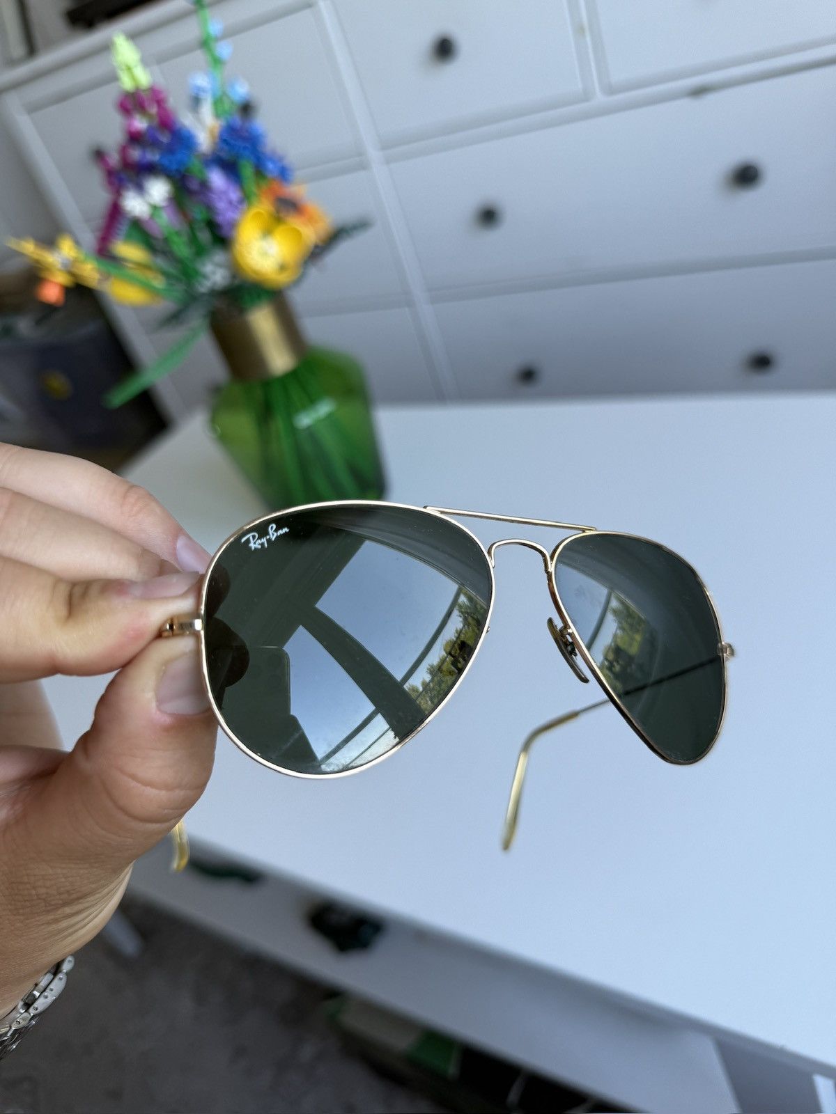 RayBan Vintage Ray-Ban gold aviator sunglasses military army retro Size ONE SIZE - 6 Thumbnail