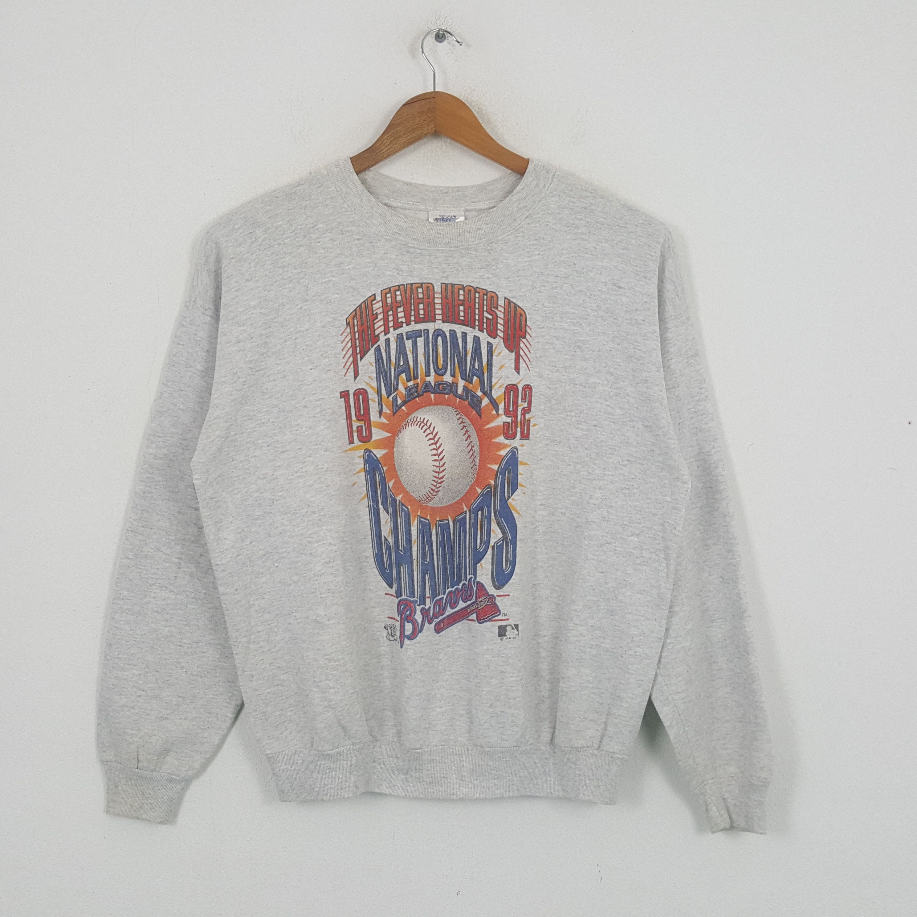 MLB × Vintage Vintage ATLANTA BRAVES Baseball Team MLB Sweatshirt C287N6 Size US L / EU 52-54 / 3 - 1 Thumbnail