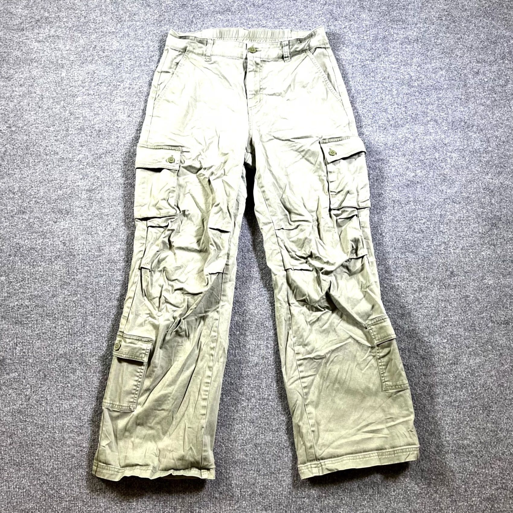 Vintage Wild Fable Cargo Pants Women M Olive Green Cotton Utility Pockets Hiking Camping Size 32" / US 10 / IT 46 - 2 Thumbnail