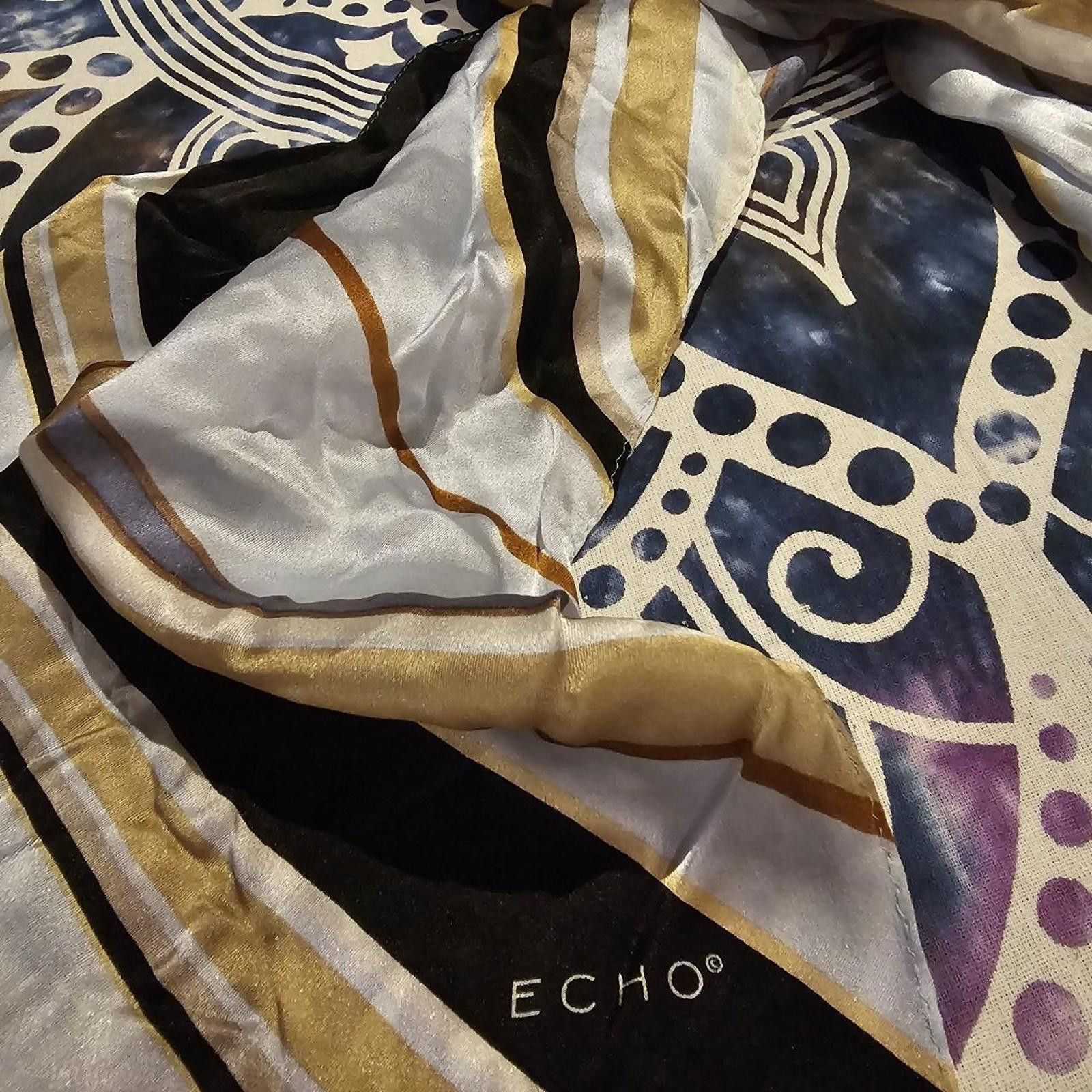 Ecko Unltd. Echo Women's Black and Gold Vintage Scarf Size ONE SIZE - 6 Thumbnail